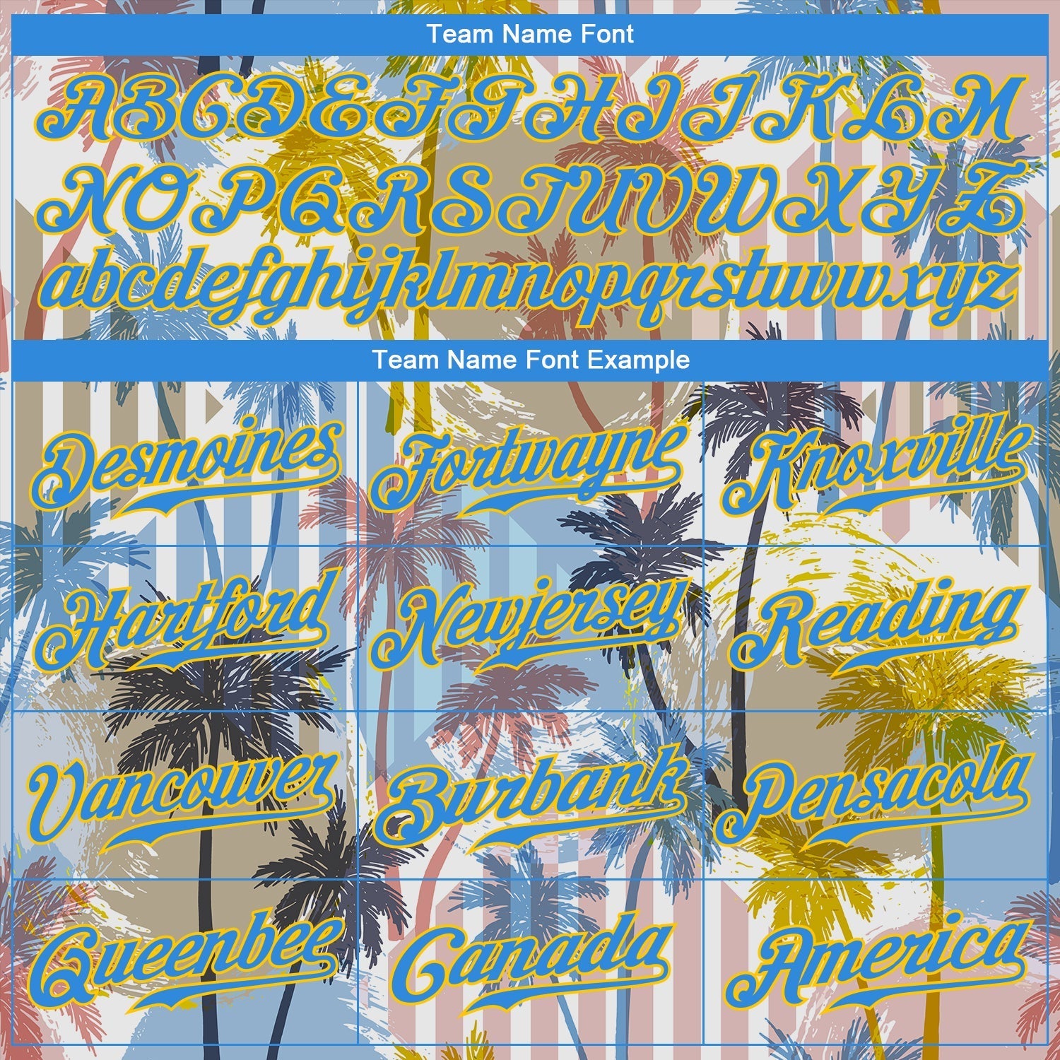 Custom White Electric Blue-Yellow 3D Pattern Design Hawaii Coconut Palms Authentic Baseball Jersey baseball jersey product view 4