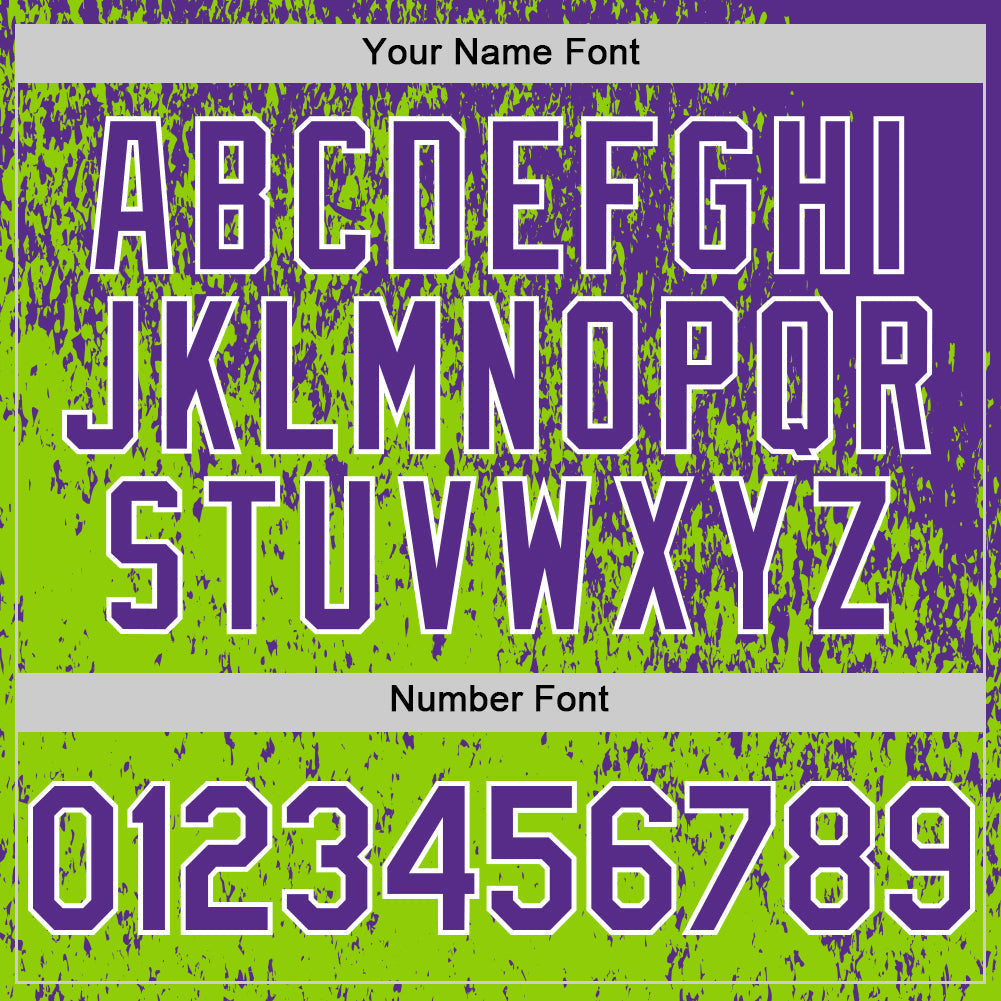 Custom Purple Neon Green-White Abstract Fragment Splatter Authentic Baseball Jersey baseball jersey product view 5
