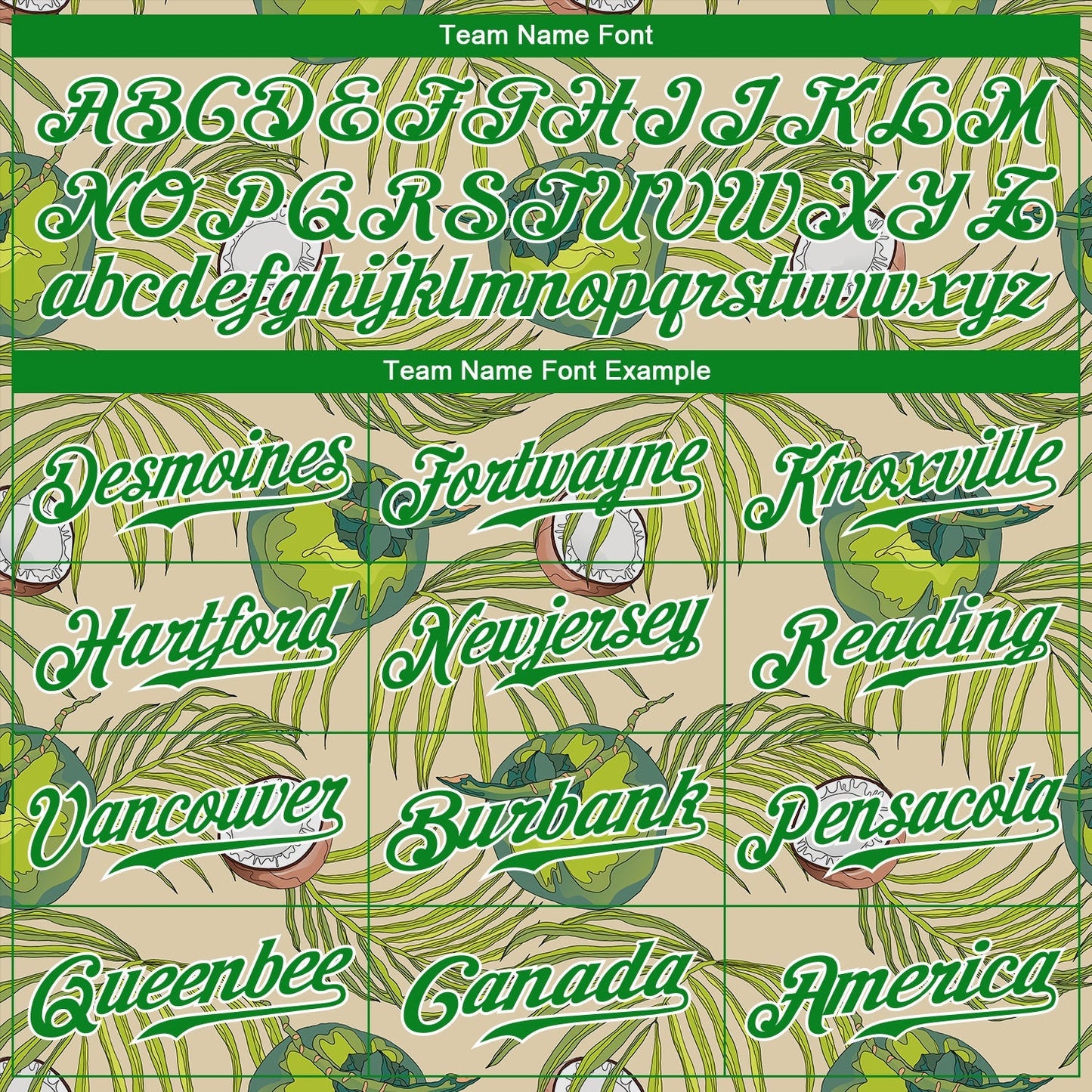 Custom Cream Grass Green-White 3D Pattern Design Coconuts And Leaves Authentic Baseball Jersey baseball jersey product view 4