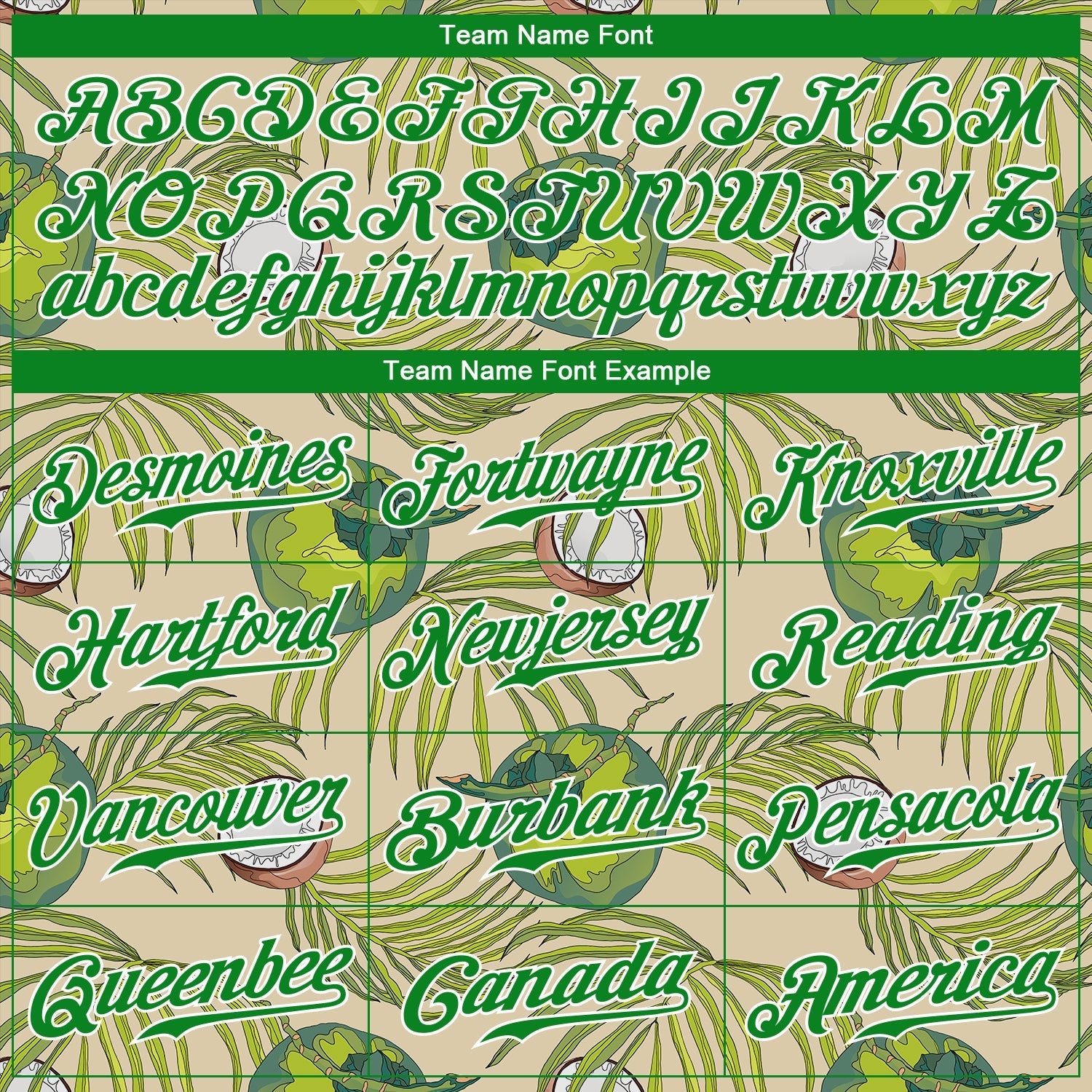 Custom Cream Grass Green-White 3D Pattern Design Coconuts And Leaves Authentic Baseball Jersey baseball jersey product view 4