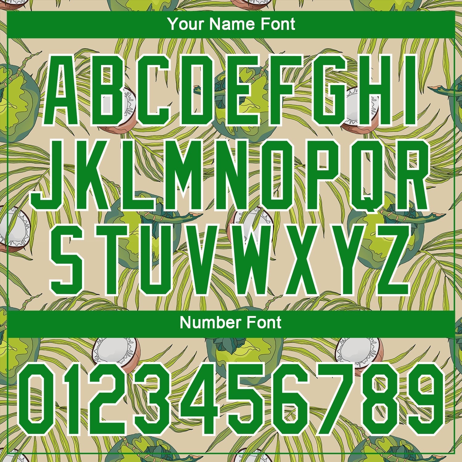 Custom Cream Grass Green-White 3D Pattern Design Coconuts And Leaves Authentic Baseball Jersey baseball jersey product view 5