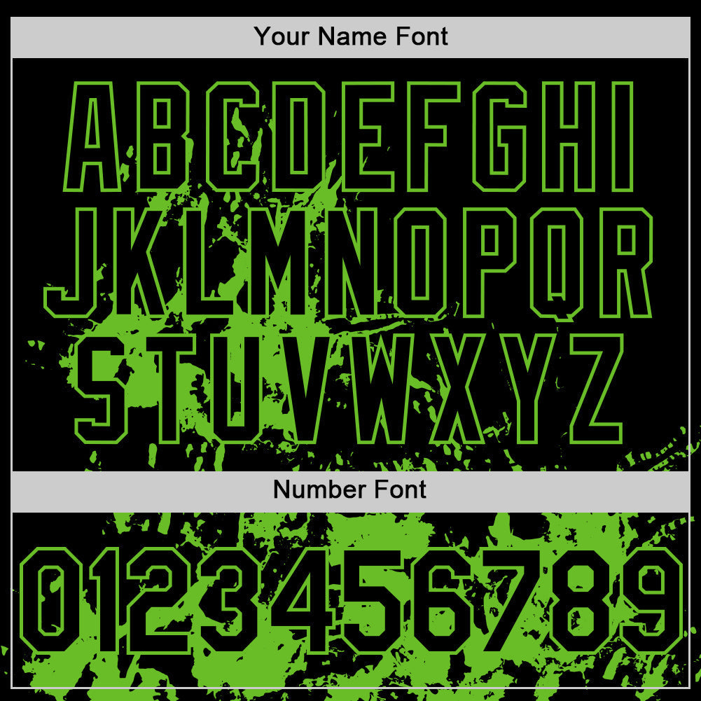 Custom Black Grass Green Splatter Authentic Baseball Jersey baseball jersey product view 5
