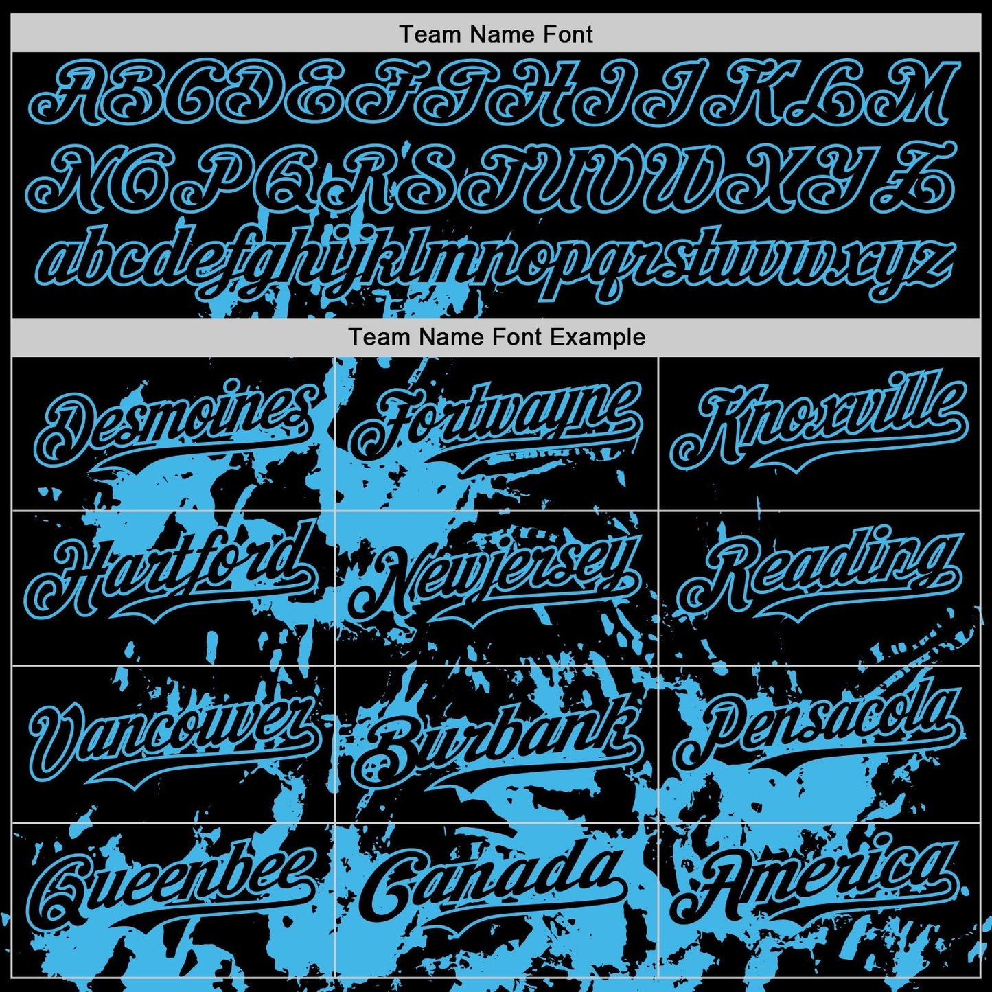 Custom Black Sky Blue Splatter Authentic Baseball Jersey baseball jersey product view 4