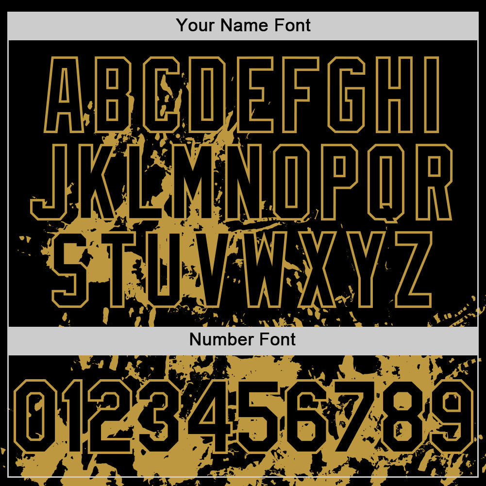 Custom Black Old Gold Splatter Authentic Baseball Jersey baseball jersey product view 5