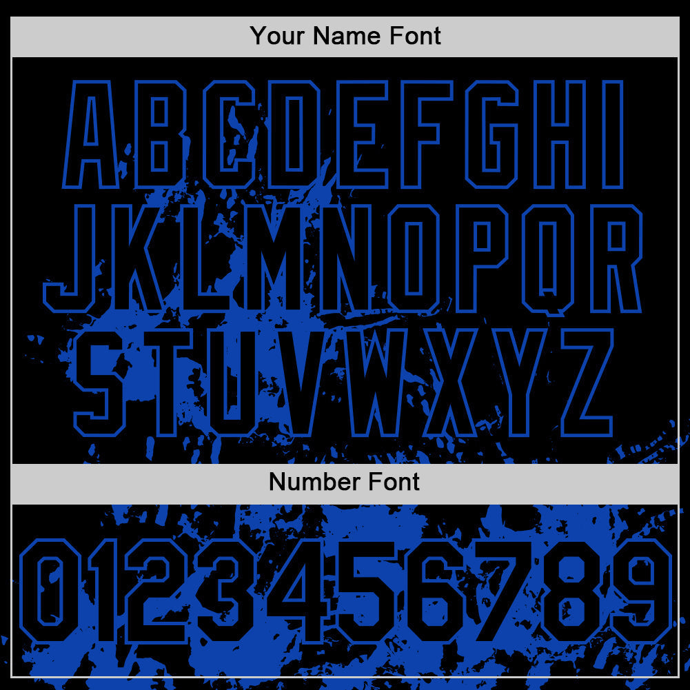 Custom Black Thunder Blue Splatter Authentic Baseball Jersey baseball jersey product view 5