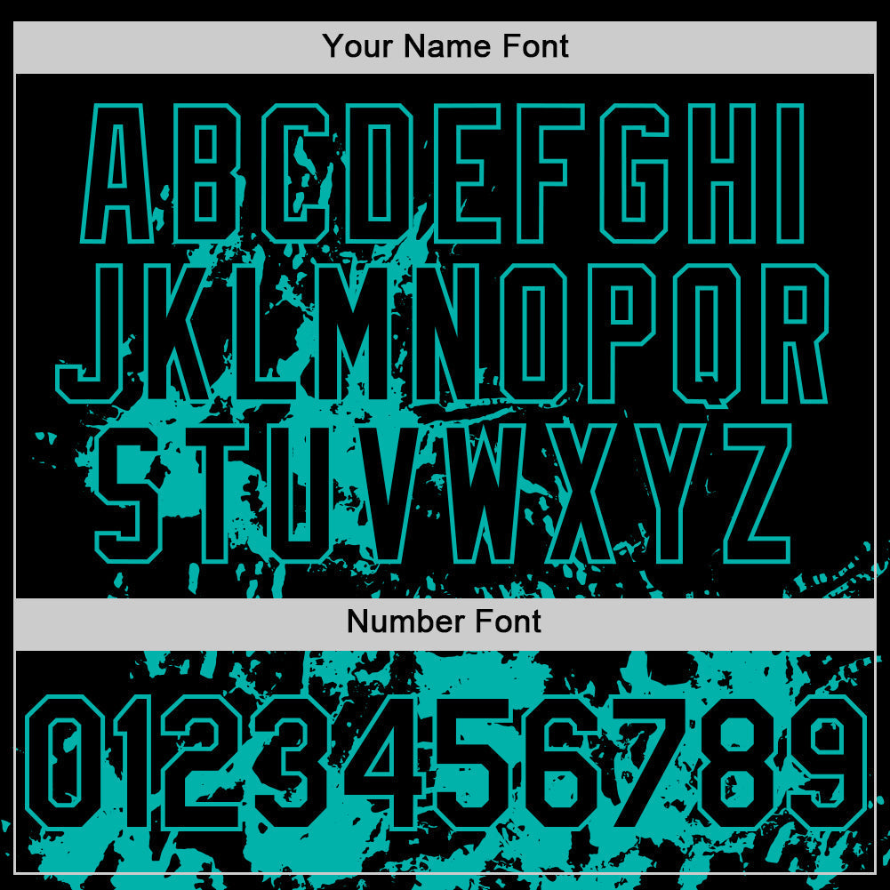 Custom Black Aqua Splatter Authentic Baseball Jersey baseball jersey product view 5