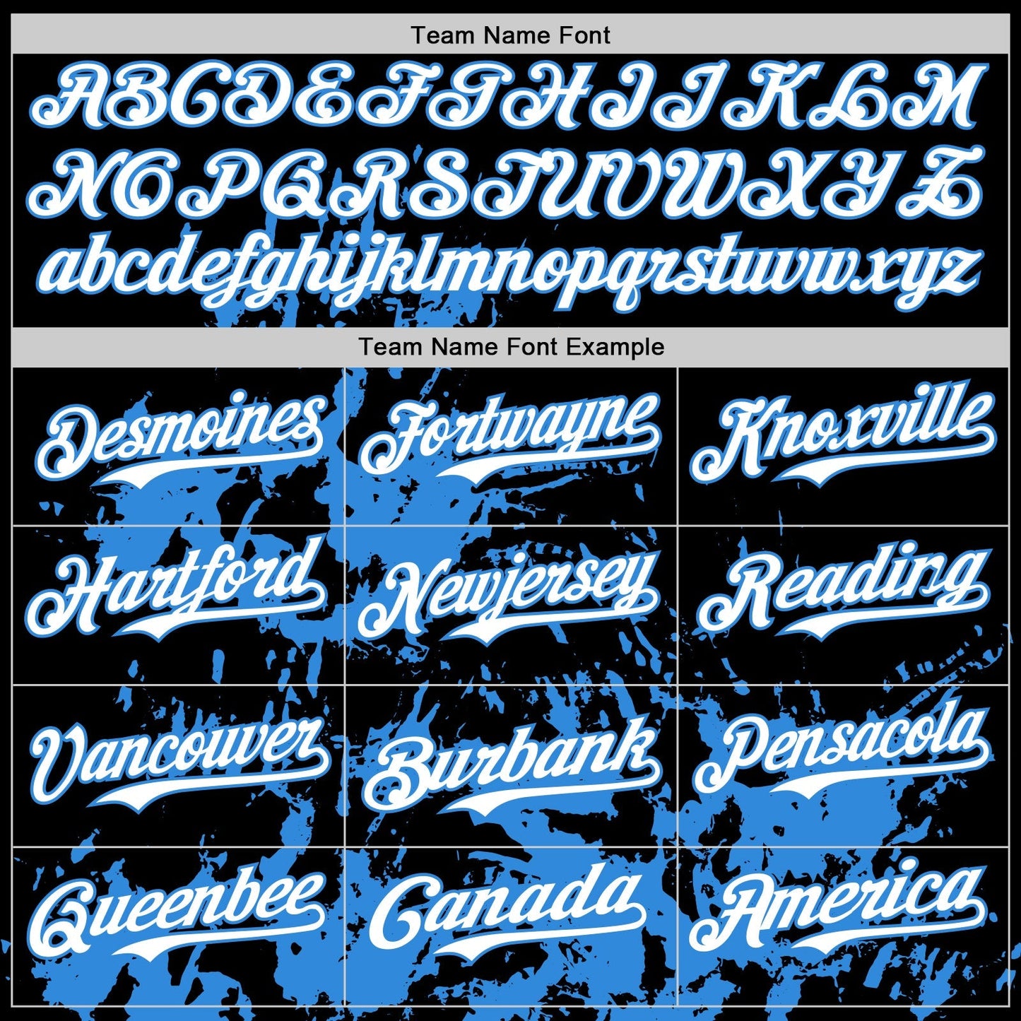 Custom Black White-Powder Blue Splatter Authentic Baseball Jersey baseball jersey product view 4