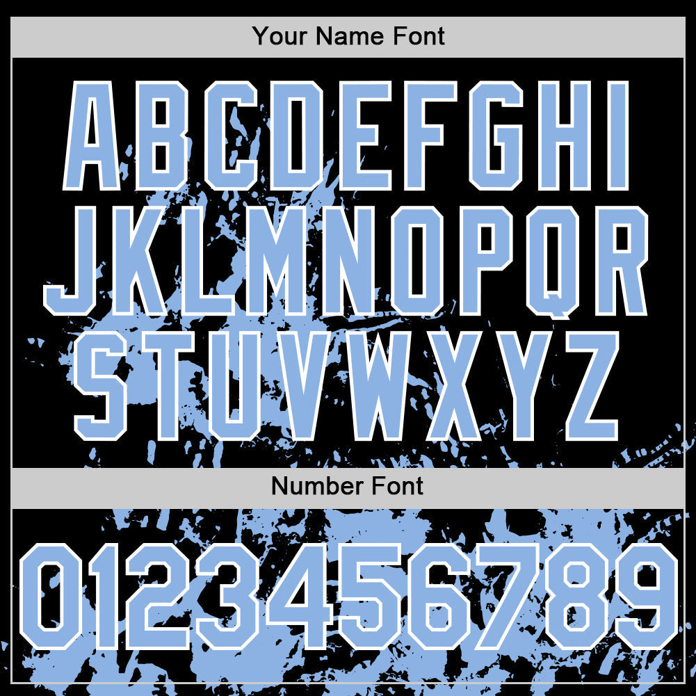 Custom Black Light Blue-White Splatter Authentic Baseball Jersey baseball jersey product view 5