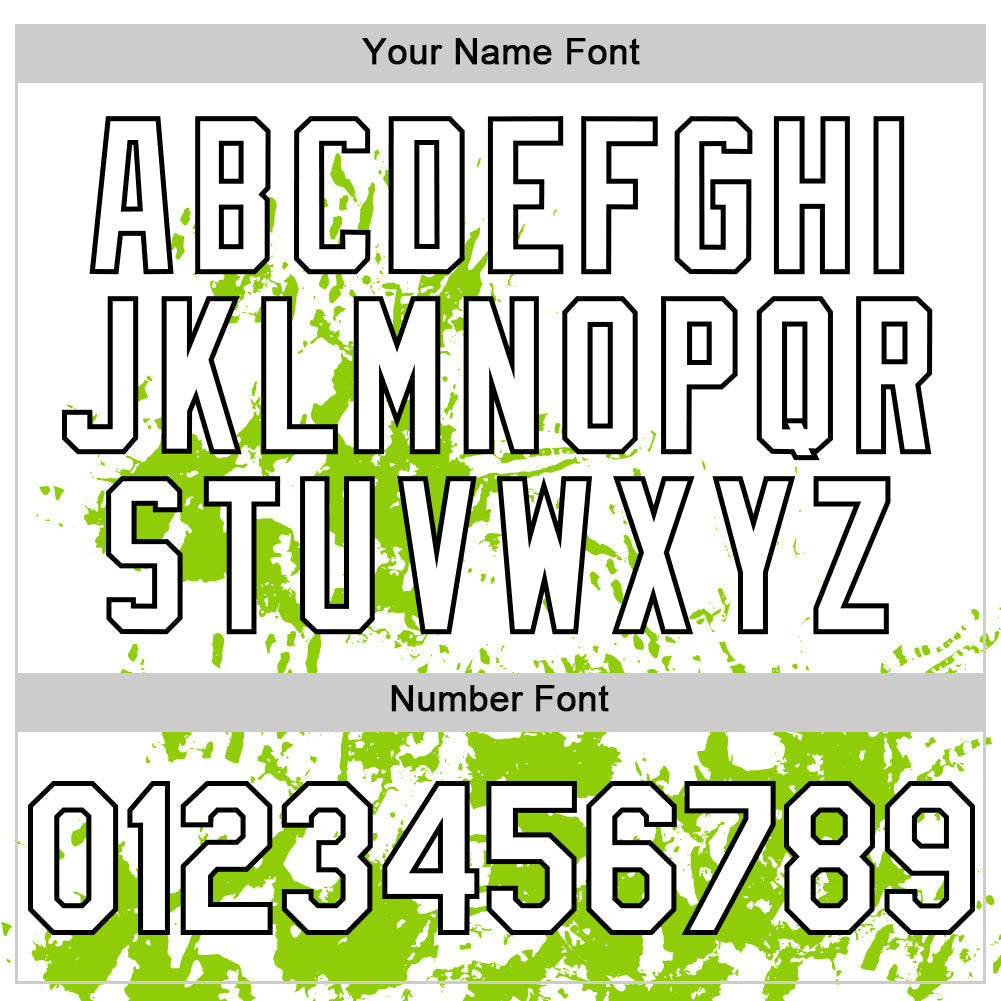 Custom White Black-Neon Green Splatter Authentic Baseball Jersey baseball jersey product view 5