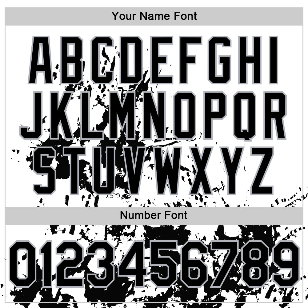 Custom White Black-Gray Splatter Authentic Baseball Jersey baseball jersey product view 5