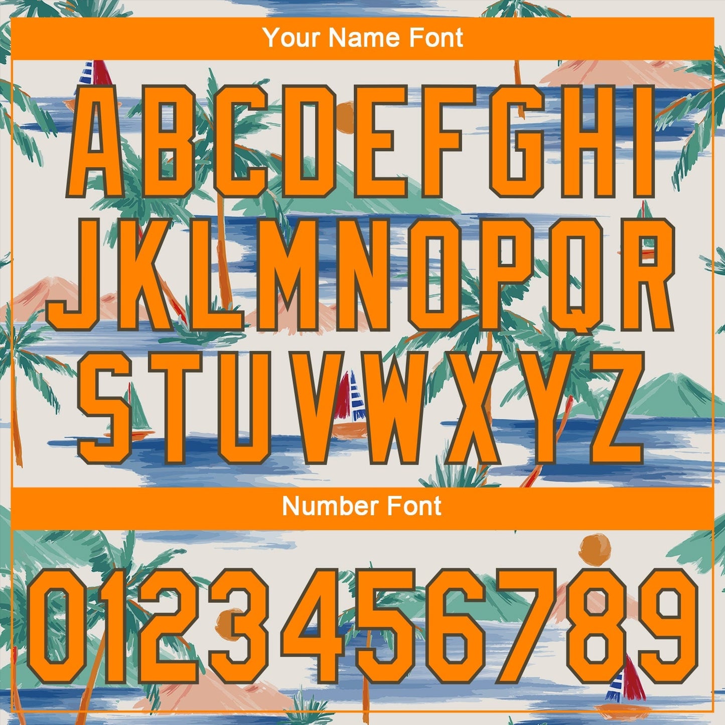 Custom Cream Bay Orange-Olive 3D Pattern Design Beach Coconut Palms Island And Sailboat Authentic Baseball Jersey baseball jersey product view 5