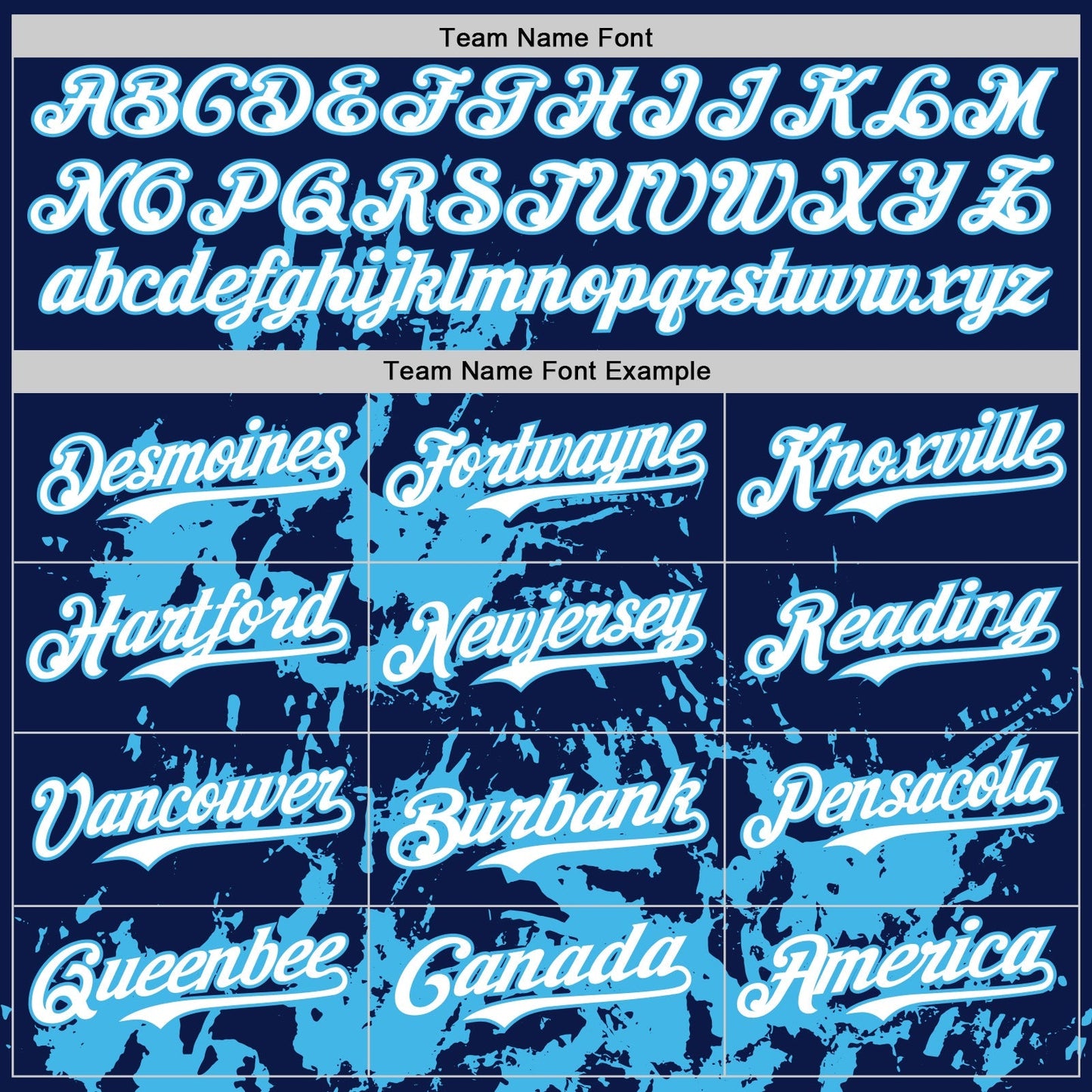 Custom Navy White-Sky Blue Splatter Authentic Baseball Jersey baseball jersey product view 4