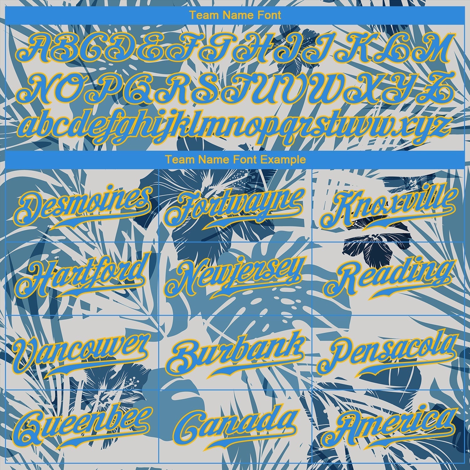 Custom White Electric Blue-Gold 3D Pattern Design Hawaii Palm Leaves And Flowers Authentic Baseball Jersey baseball jersey product view 4