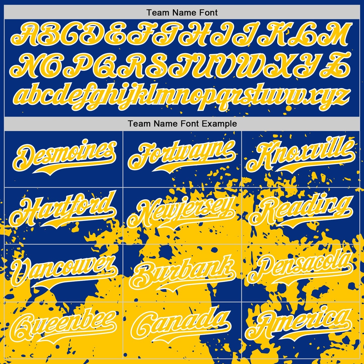 Custom Royal Yellow-White Abstract Splatter Grunge Authentic Baseball Jersey baseball jersey product view 4