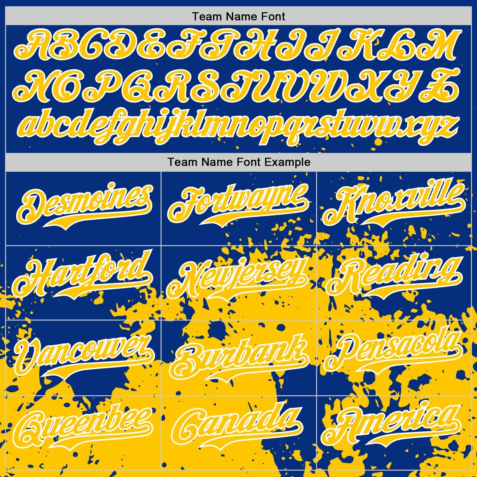 Custom Royal Yellow-White Abstract Splatter Grunge Authentic Baseball Jersey baseball jersey product view 4