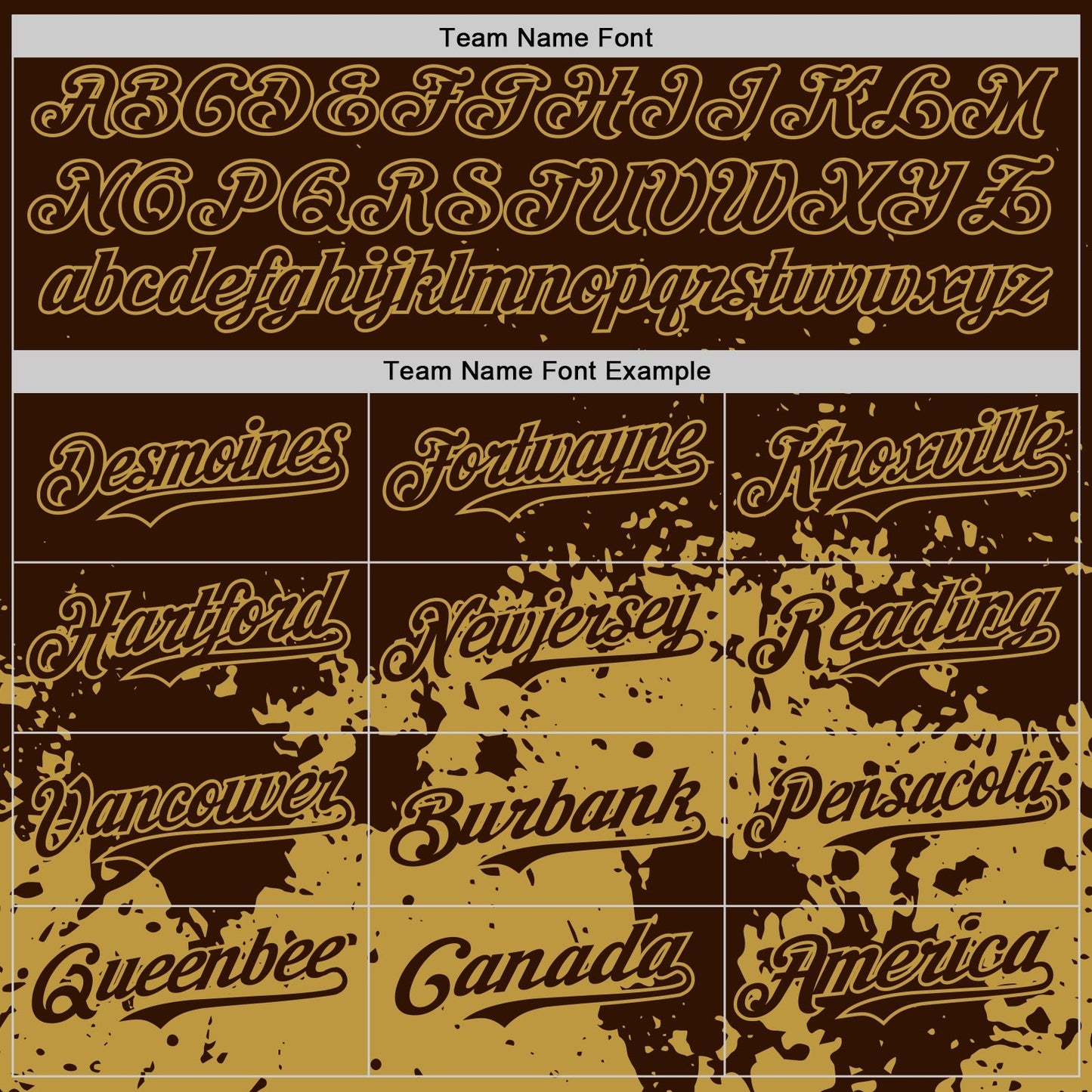 Custom Brown Old Gold Abstract Splatter Grunge Authentic Baseball Jersey baseball jersey product view 4