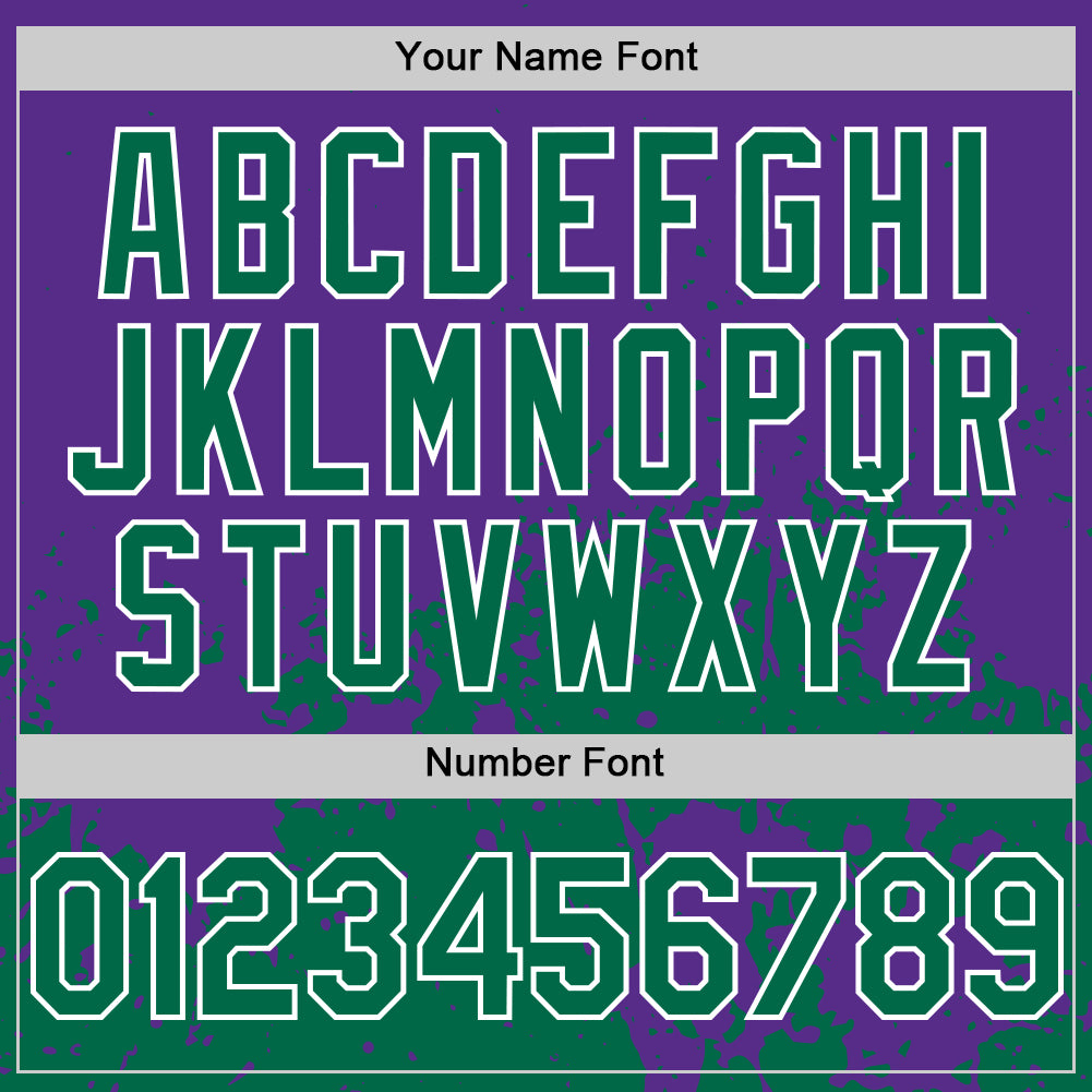 Custom Purple Kelly Green-White Abstract Splatter Grunge Authentic Baseball Jersey baseball jersey product view 5