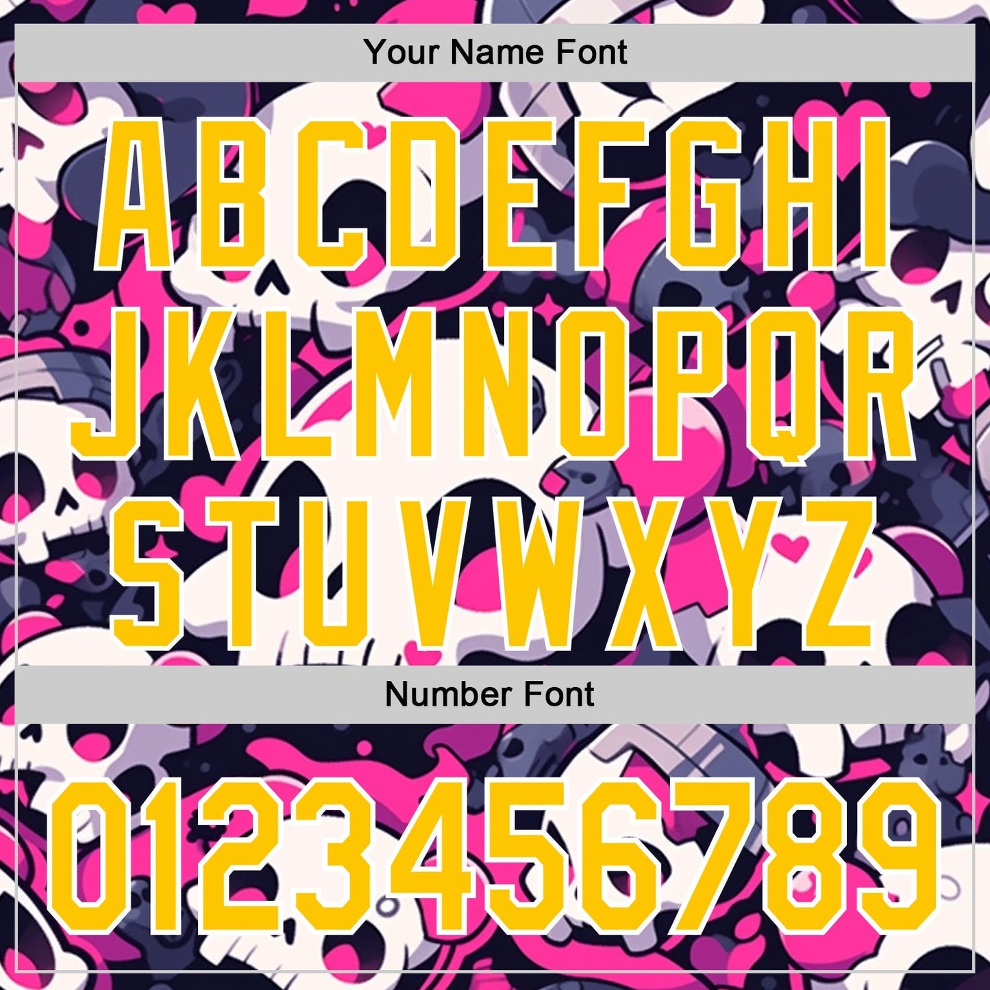 Custom Black Yellow Hot Pink-White Sugar Skull Day of the Dead Mexican Folk Art Authentic Baseball Jersey baseball jersey product view 5
