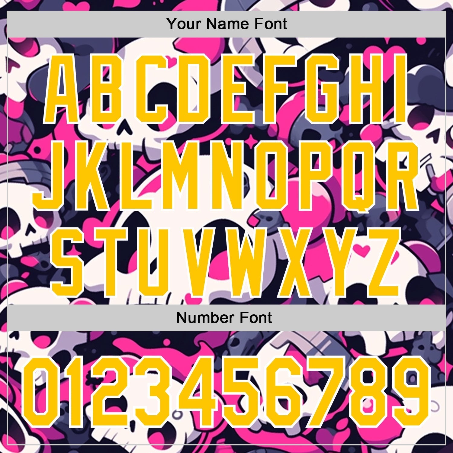 Custom Black Yellow Hot Pink-White Sugar Skull Day of the Dead Mexican Folk Art Authentic Baseball Jersey baseball jersey product view 5