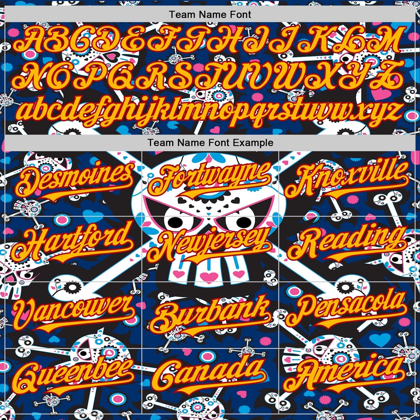 Custom Royal Gold-Red Sugar Skull Day of the Dead Mexican Folk Art Authentic Baseball Jersey baseball jersey product view 4