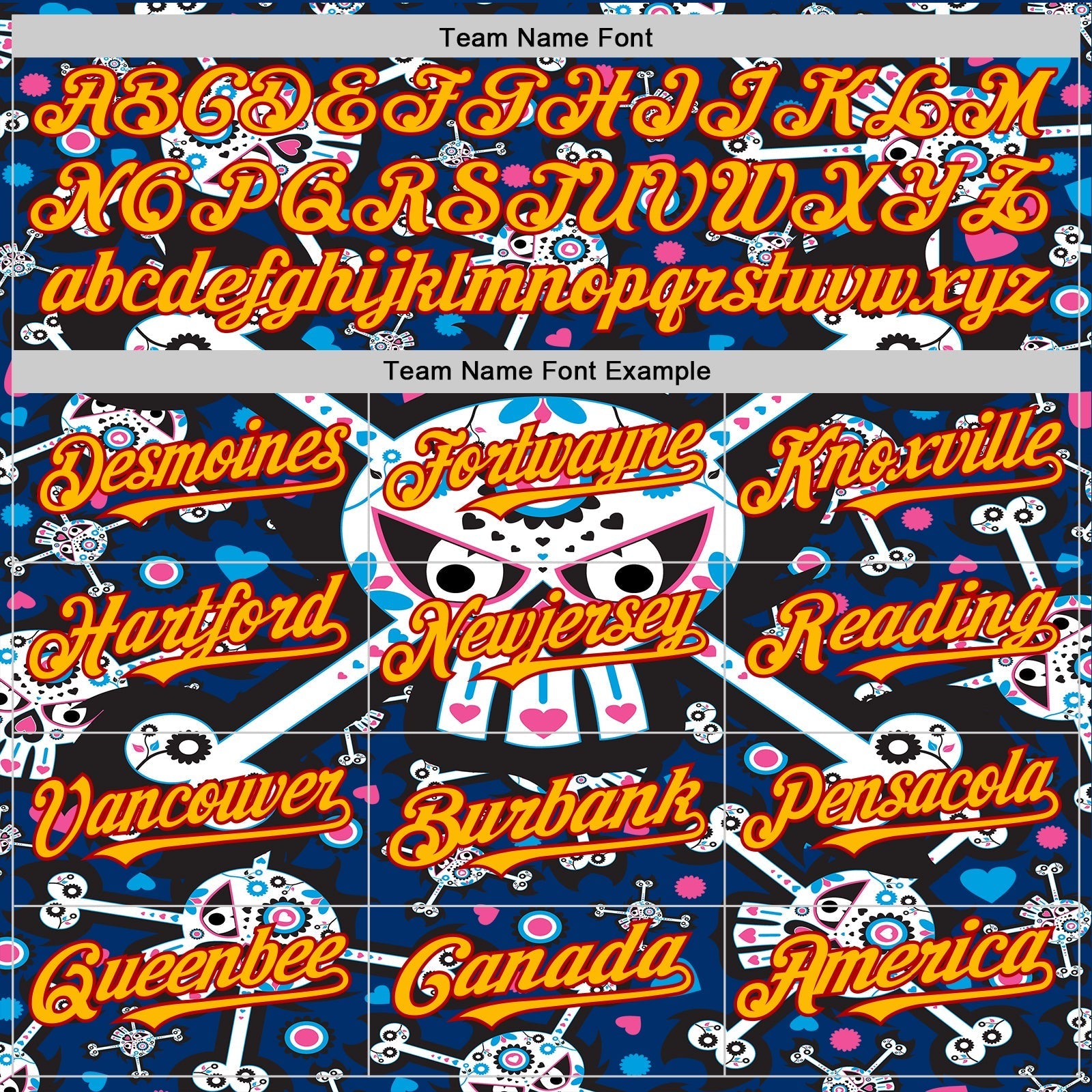 Custom Royal Gold-Red Sugar Skull Day of the Dead Mexican Folk Art Authentic Baseball Jersey baseball jersey product view 4