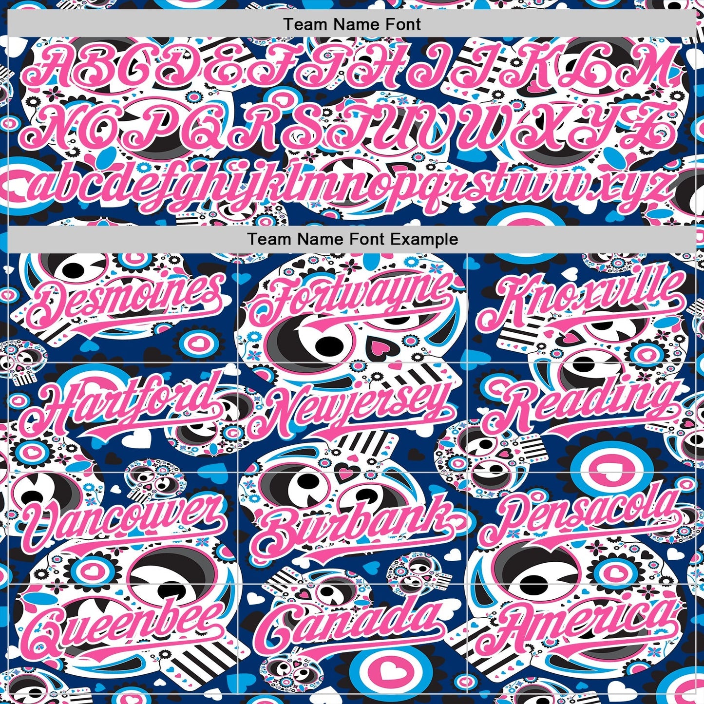 Custom Royal Pink-White Sugar Skull Day of the Dead Mexican Folk Art Authentic Baseball Jersey baseball jersey product view 4