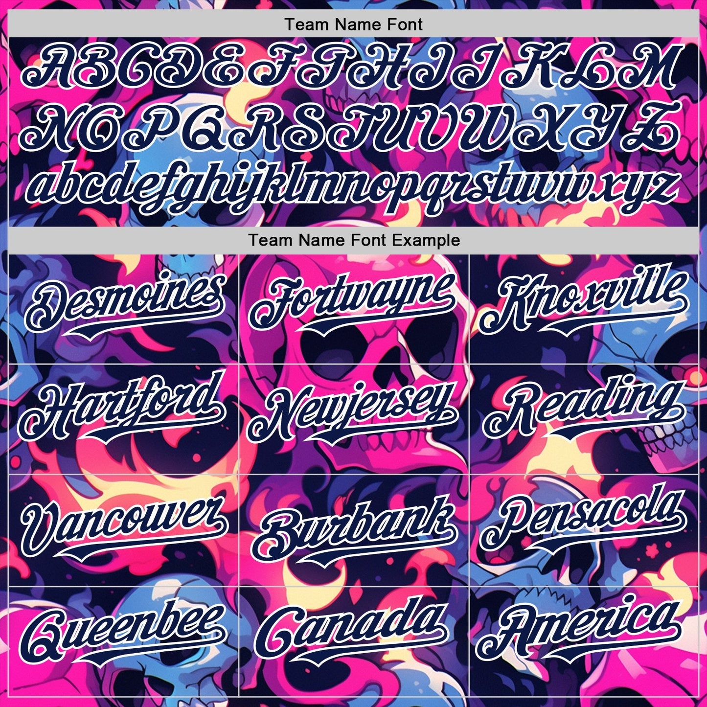 Custom Black Navy Hot Pink Blue-White Sugar Skull Day of the Dead Mexican Folk Art Authentic Baseball Jersey baseball jersey product view 4