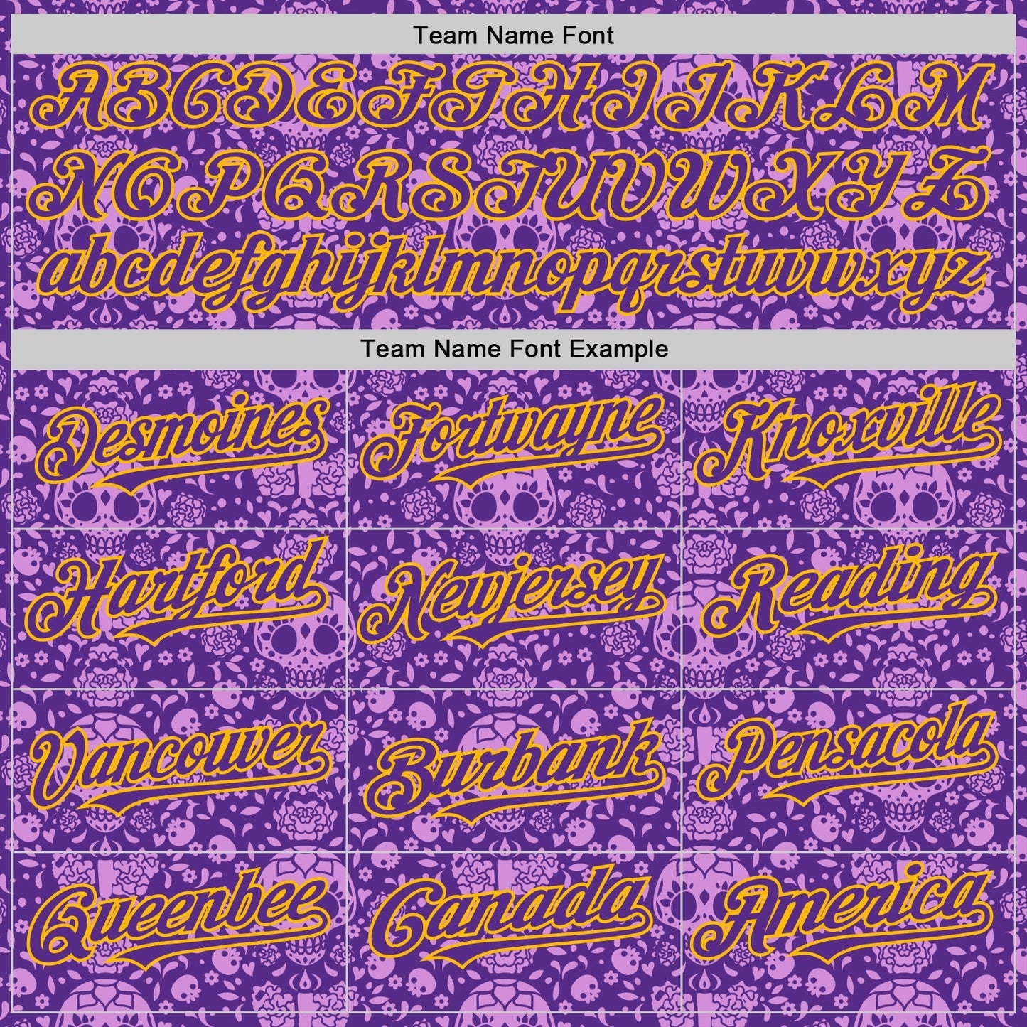 Custom Purple Gold Sugar Skull Day of the Dead Mexican Folk Art Authentic Baseball Jersey baseball jersey product view 4