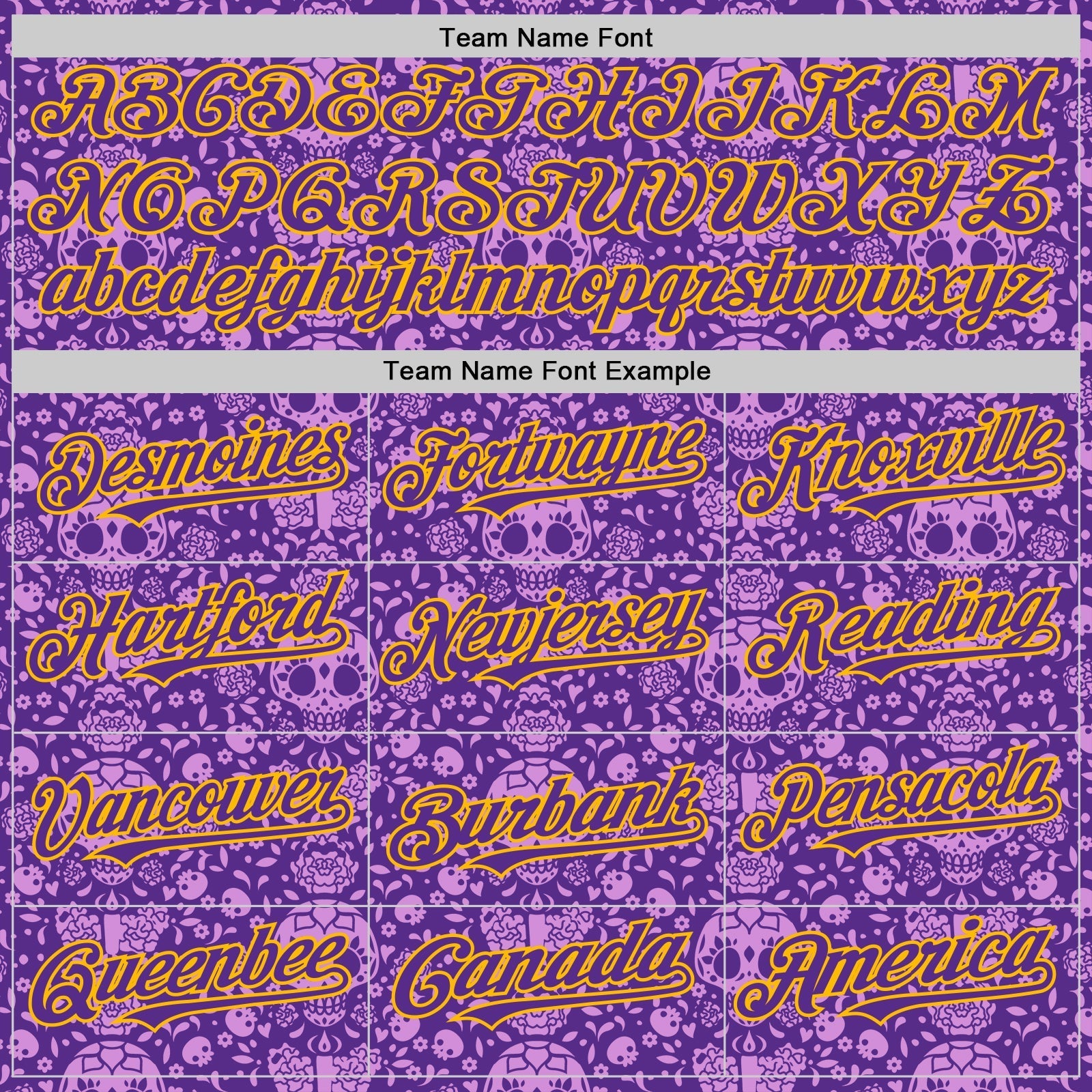 Custom Purple Gold Sugar Skull Day of the Dead Mexican Folk Art Authentic Baseball Jersey baseball jersey product view 4