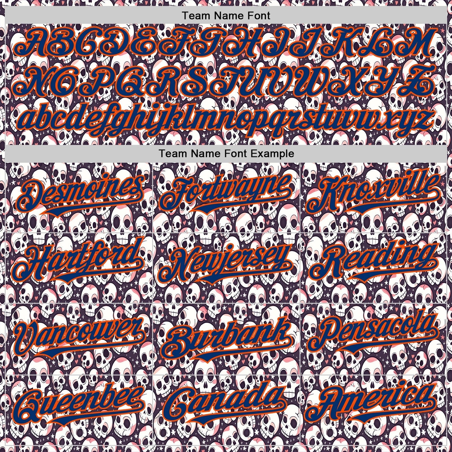 Custom White US Navy Blue-Orange Sugar Skull Day of the Dead Mexican Folk Art Authentic Baseball Jersey baseball jersey product view 4