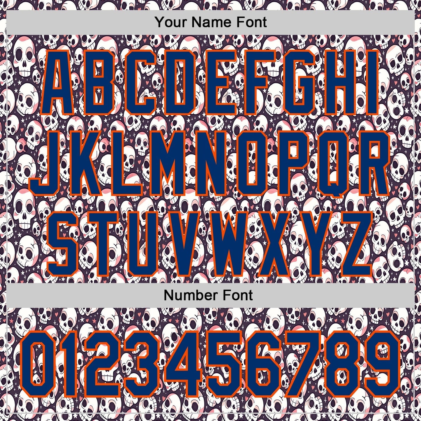 Custom White US Navy Blue-Orange Sugar Skull Day of the Dead Mexican Folk Art Authentic Baseball Jersey baseball jersey product view 5