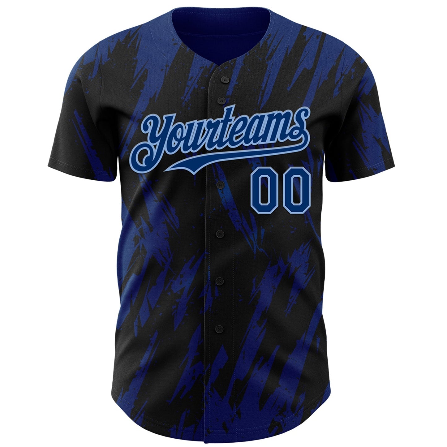 Custom Black US Navy Blue-Light Blue Splatter Torn Sharp Brush Stroke Authentic Baseball Jersey baseball jersey product view 2