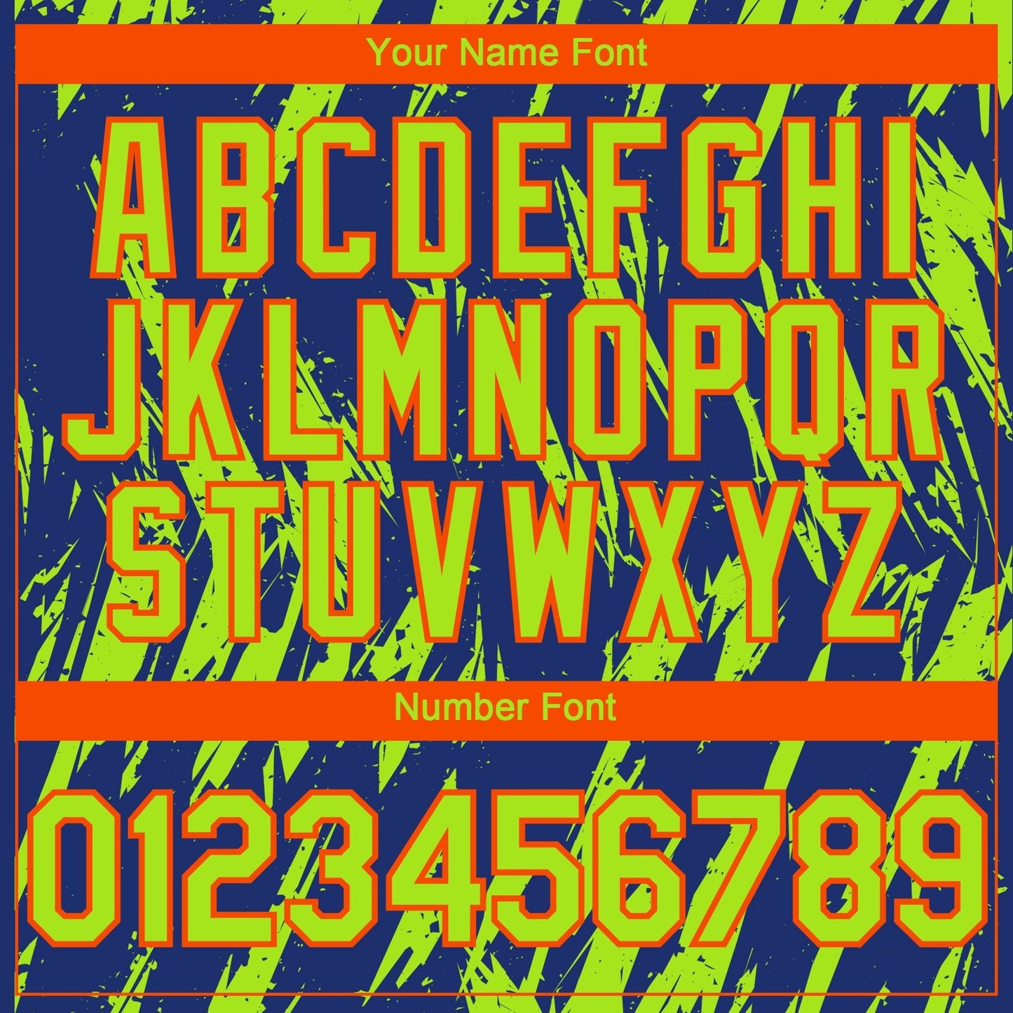 Custom Royal Neon Green-Orange Splatter Torn Sharp Brush Stroke Authentic Baseball Jersey baseball jersey product view 5