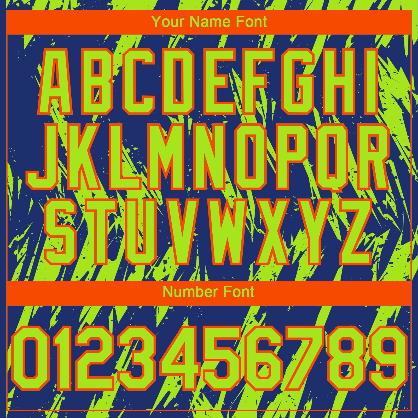 Custom Royal Neon Green-Orange Splatter Torn Sharp Brush Stroke Authentic Baseball Jersey baseball jersey product view 5