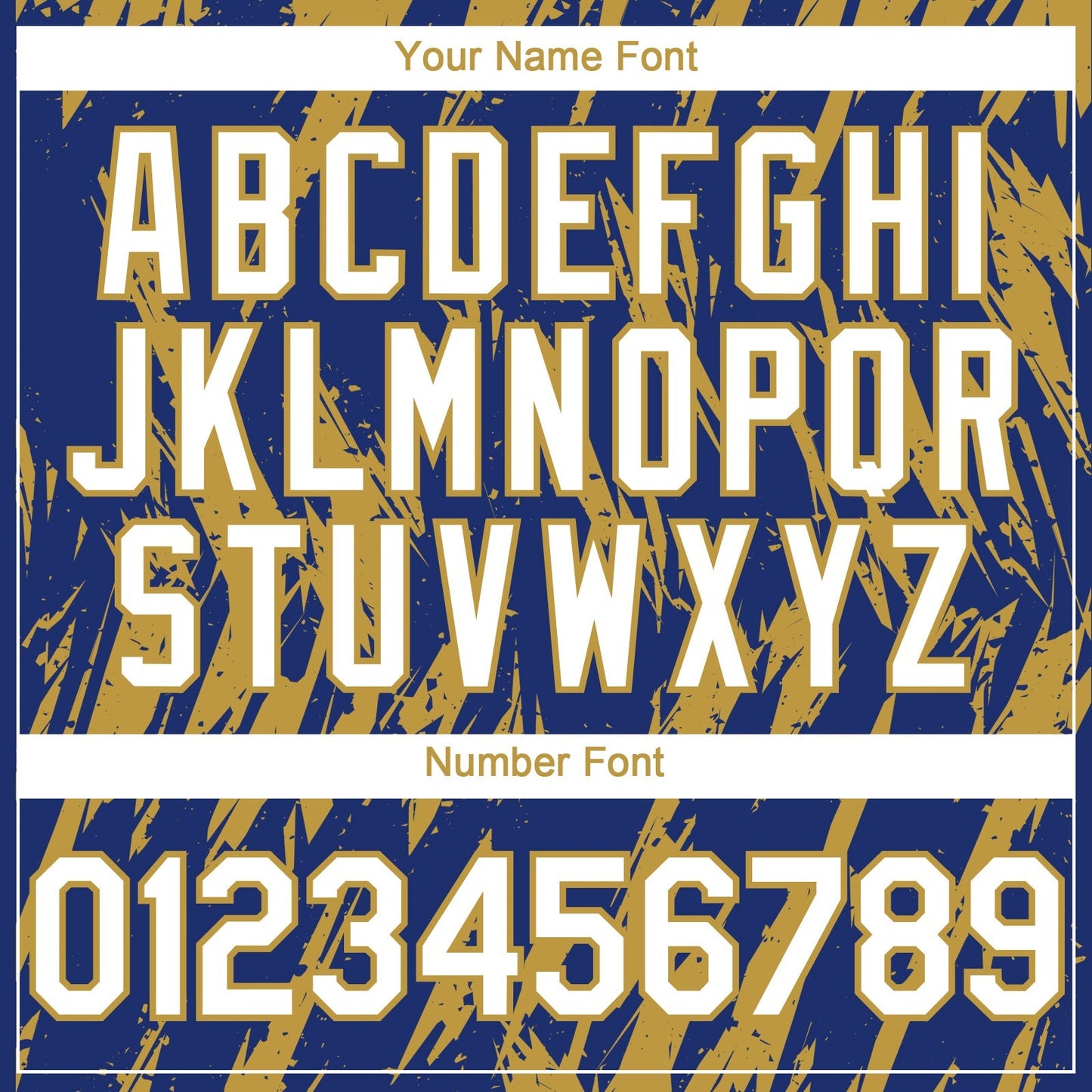 Custom Royal White-Old Gold Splatter Torn Sharp Brush Stroke Authentic Baseball Jersey baseball jersey product view 5