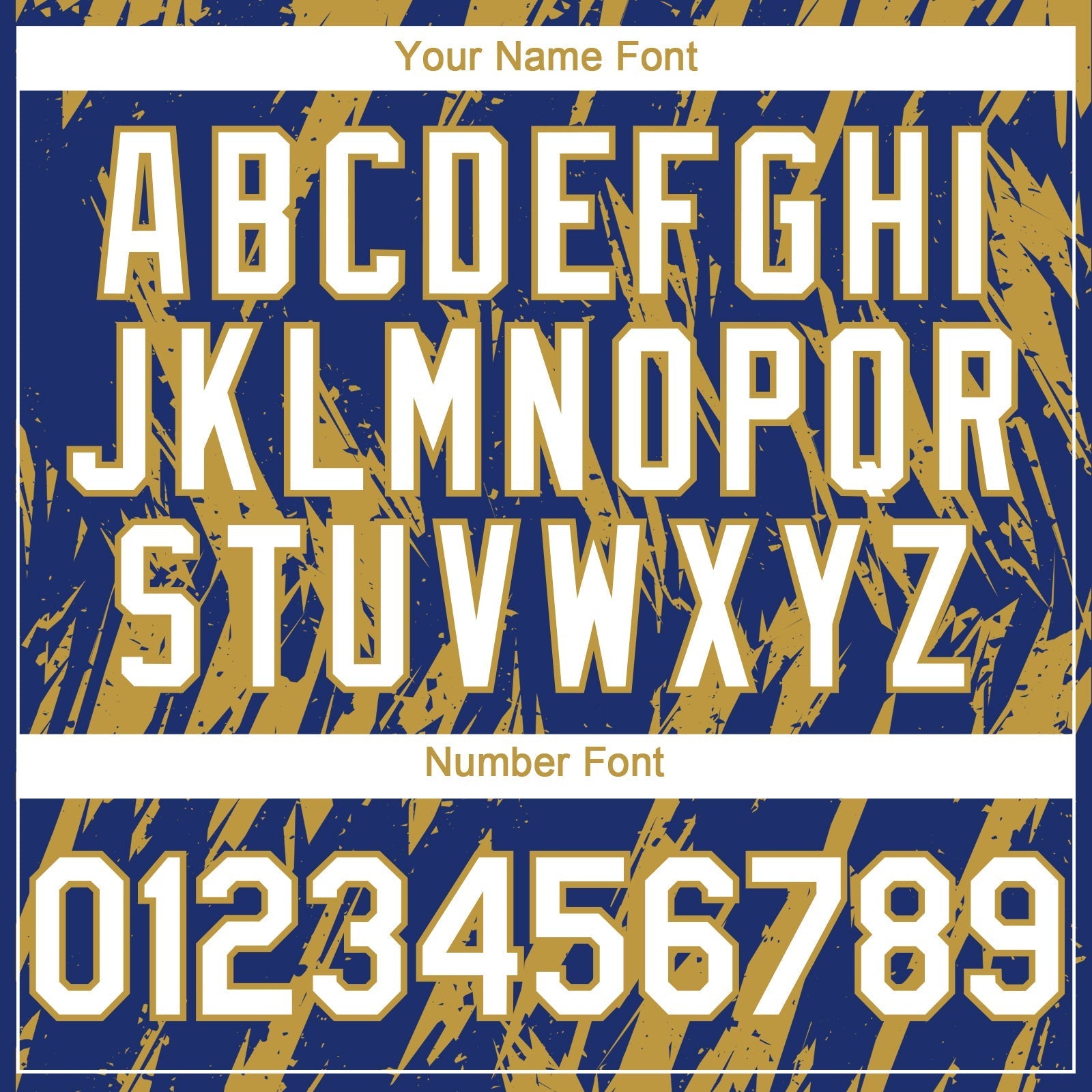 Custom Royal White-Old Gold Splatter Torn Sharp Brush Stroke Authentic Baseball Jersey baseball jersey product view 5
