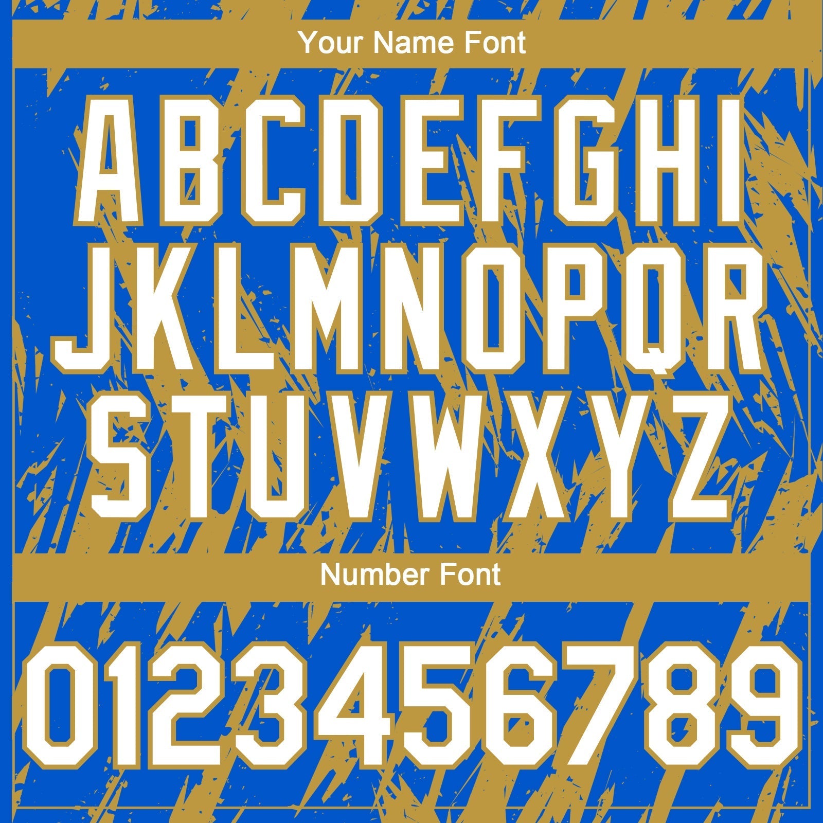 Custom Thunder Blue White-Old Gold Splatter Torn Sharp Brush Stroke Authentic Baseball Jersey baseball jersey product view 5