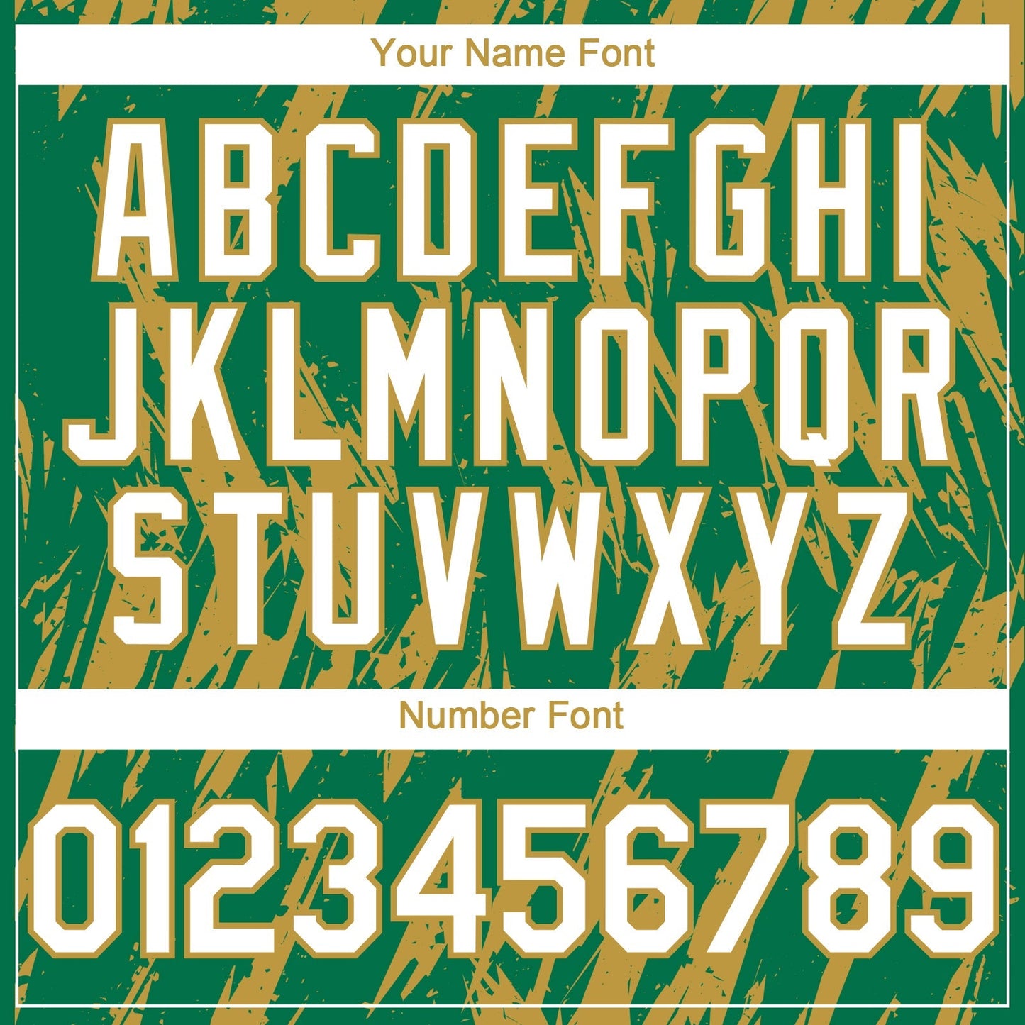 Custom Kelly Green White-Old Gold Splatter Torn Sharp Brush Stroke Authentic Baseball Jersey baseball jersey product view 5