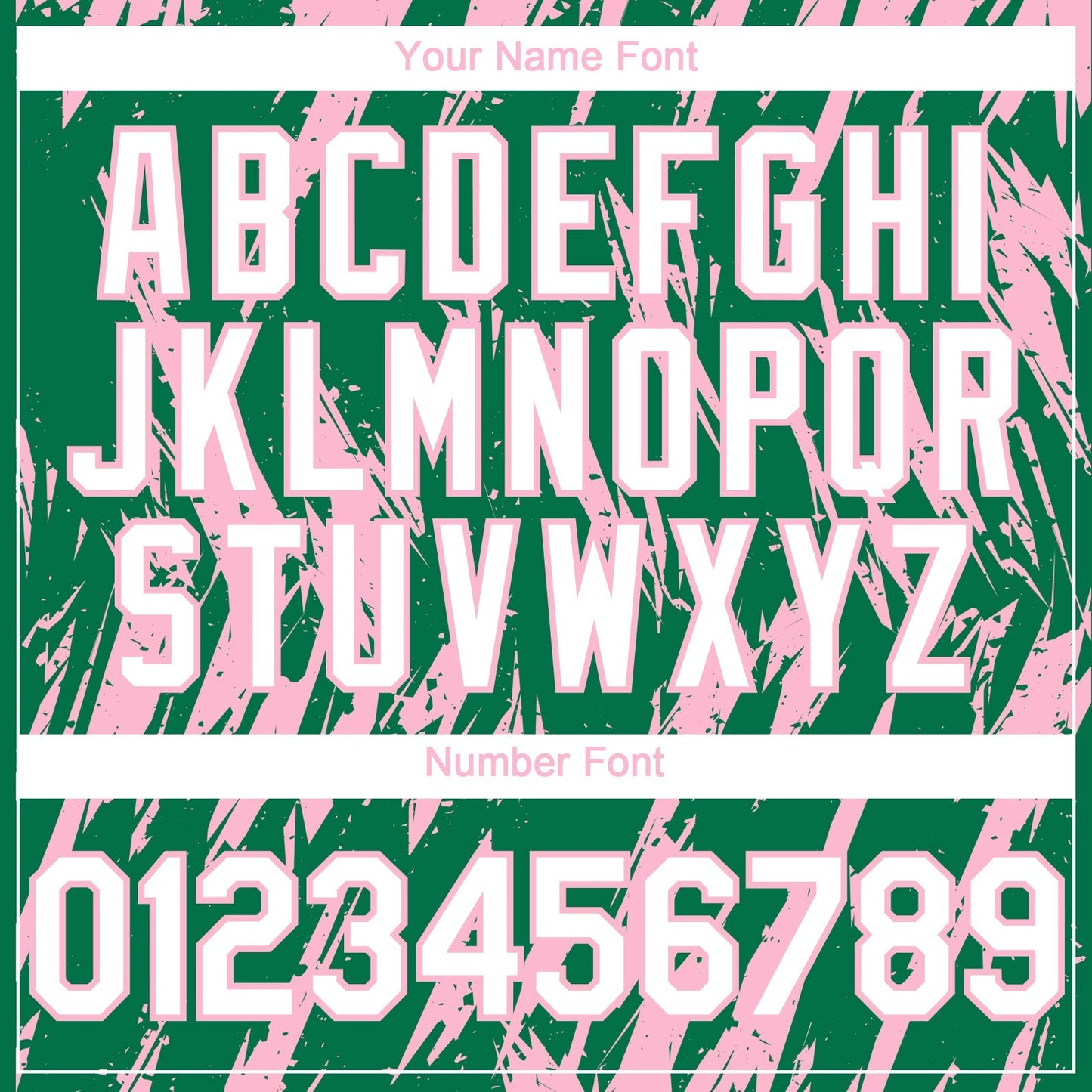Custom Kelly Green White-Light Pink Splatter Torn Sharp Brush Stroke Authentic Baseball Jersey baseball jersey product view 5