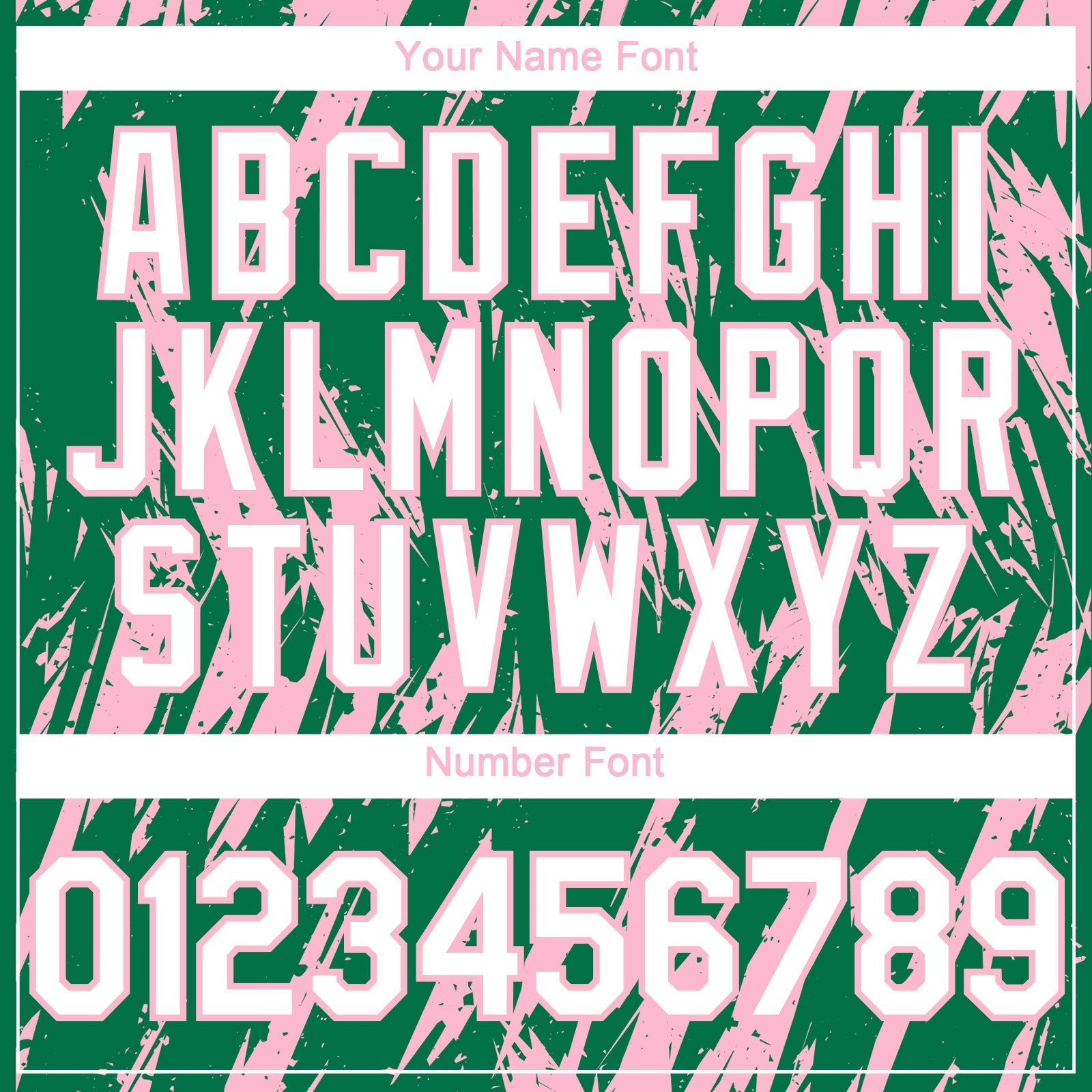 Custom Kelly Green White-Light Pink Splatter Torn Sharp Brush Stroke Authentic Baseball Jersey baseball jersey product view 5