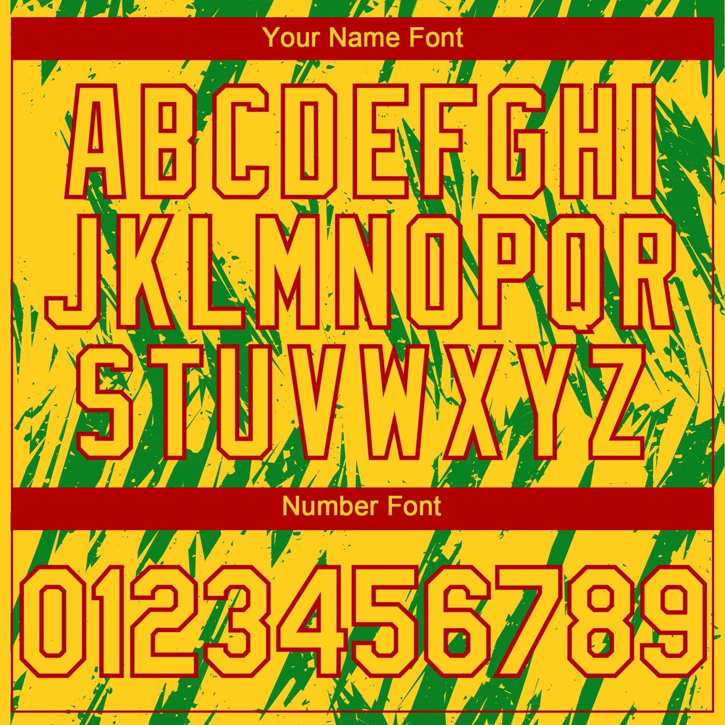 Custom Yellow Red-Grass Green Splatter Torn Sharp Brush Stroke Authentic Baseball Jersey baseball jersey product view 5
