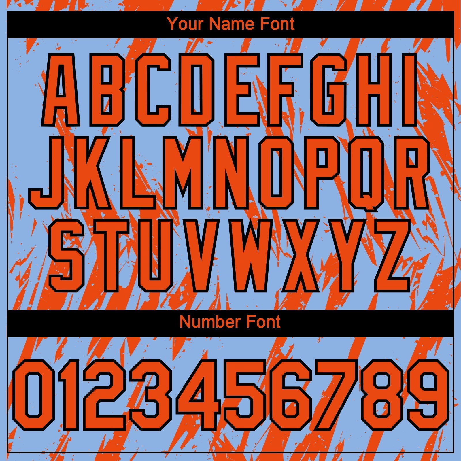 Custom Light Blue Orange-Black Splatter Torn Sharp Brush Stroke Authentic Baseball Jersey baseball jersey product view 5
