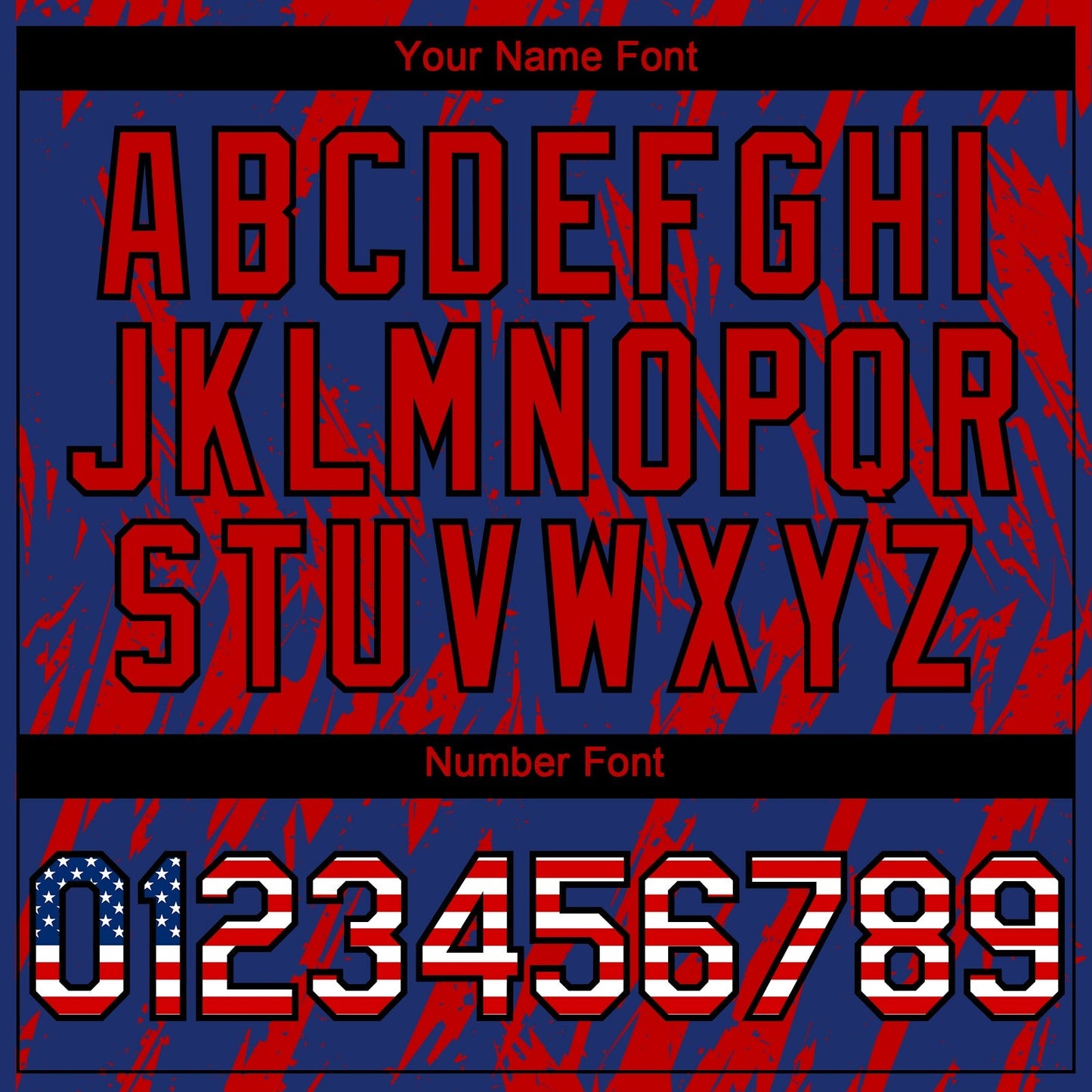 Custom Royal Vintage USA Flag Black-Red Splatter Torn Sharp Brush Stroke Authentic Baseball Jersey baseball jersey product view 5
