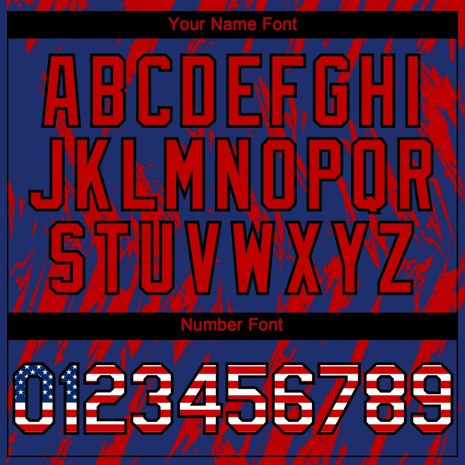 Custom Royal Vintage USA Flag Black-Red Splatter Torn Sharp Brush Stroke Authentic Baseball Jersey baseball jersey product view 5