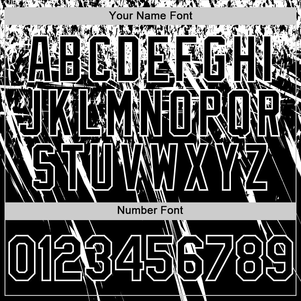 Custom Black White Distressed Scratch Brush Stroke Authentic Baseball Jersey baseball jersey product view 5
