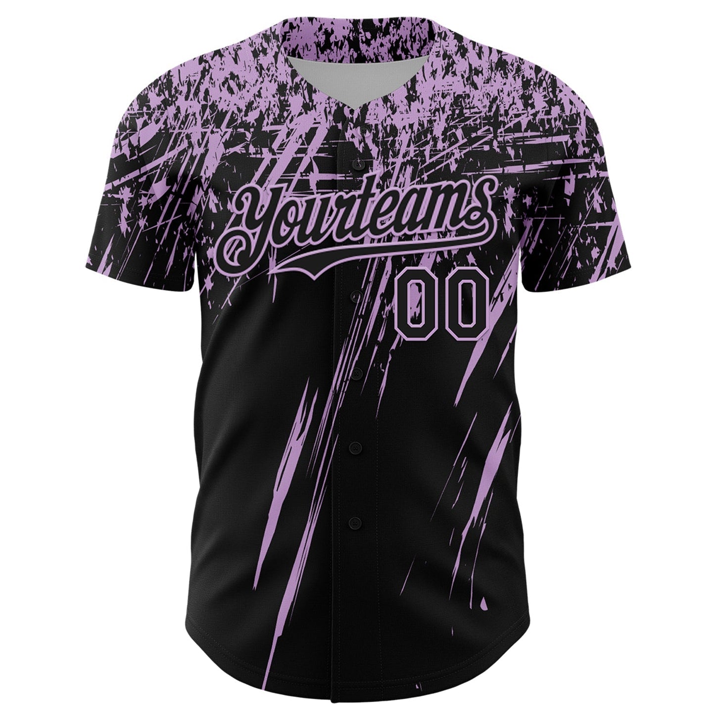 Custom Black Light Purple Distressed Scratch Brush Stroke Authentic Baseball Jersey baseball jersey product view 2
