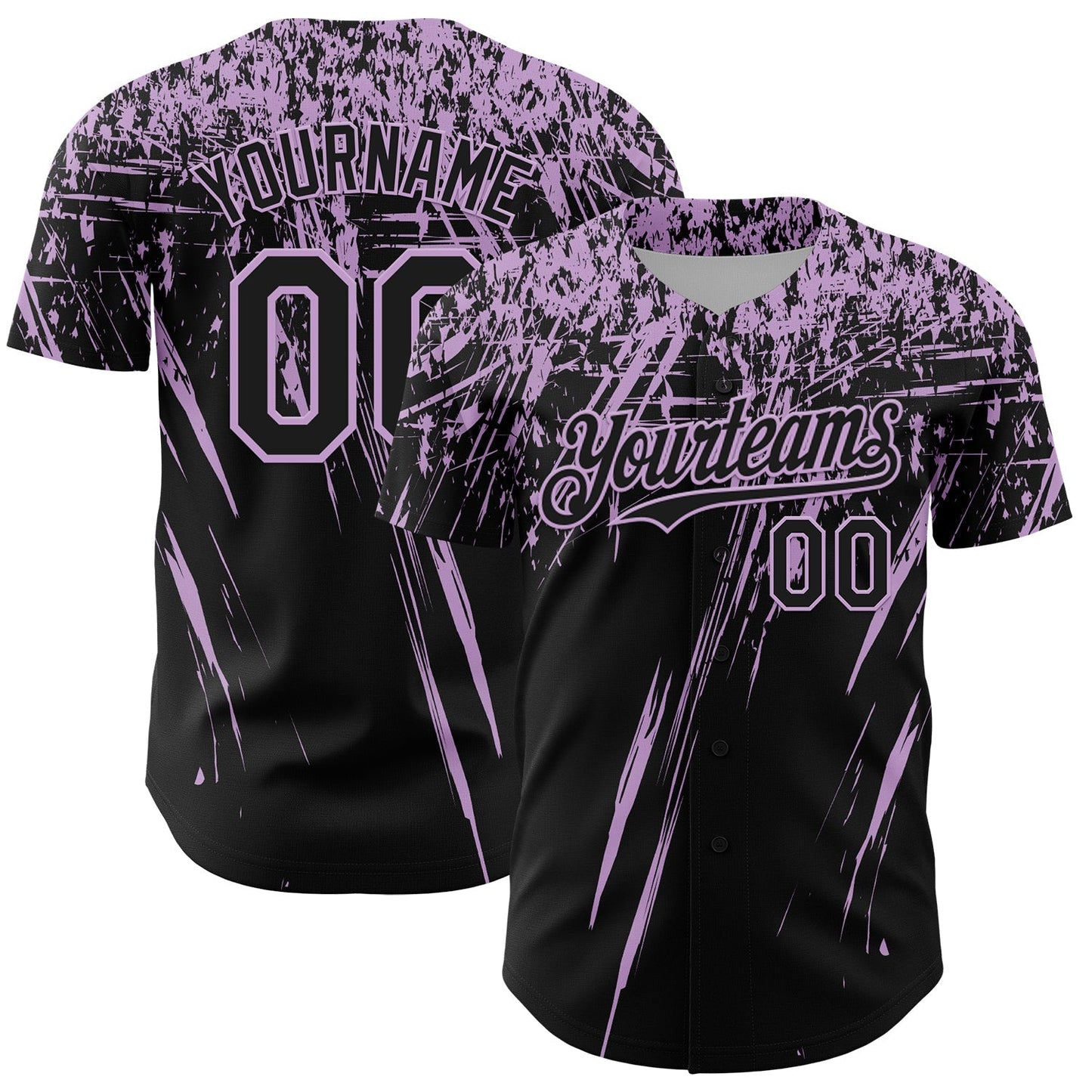 Custom Black Light Purple Distressed Scratch Brush Stroke Authentic Baseball Jersey baseball jersey product view 1