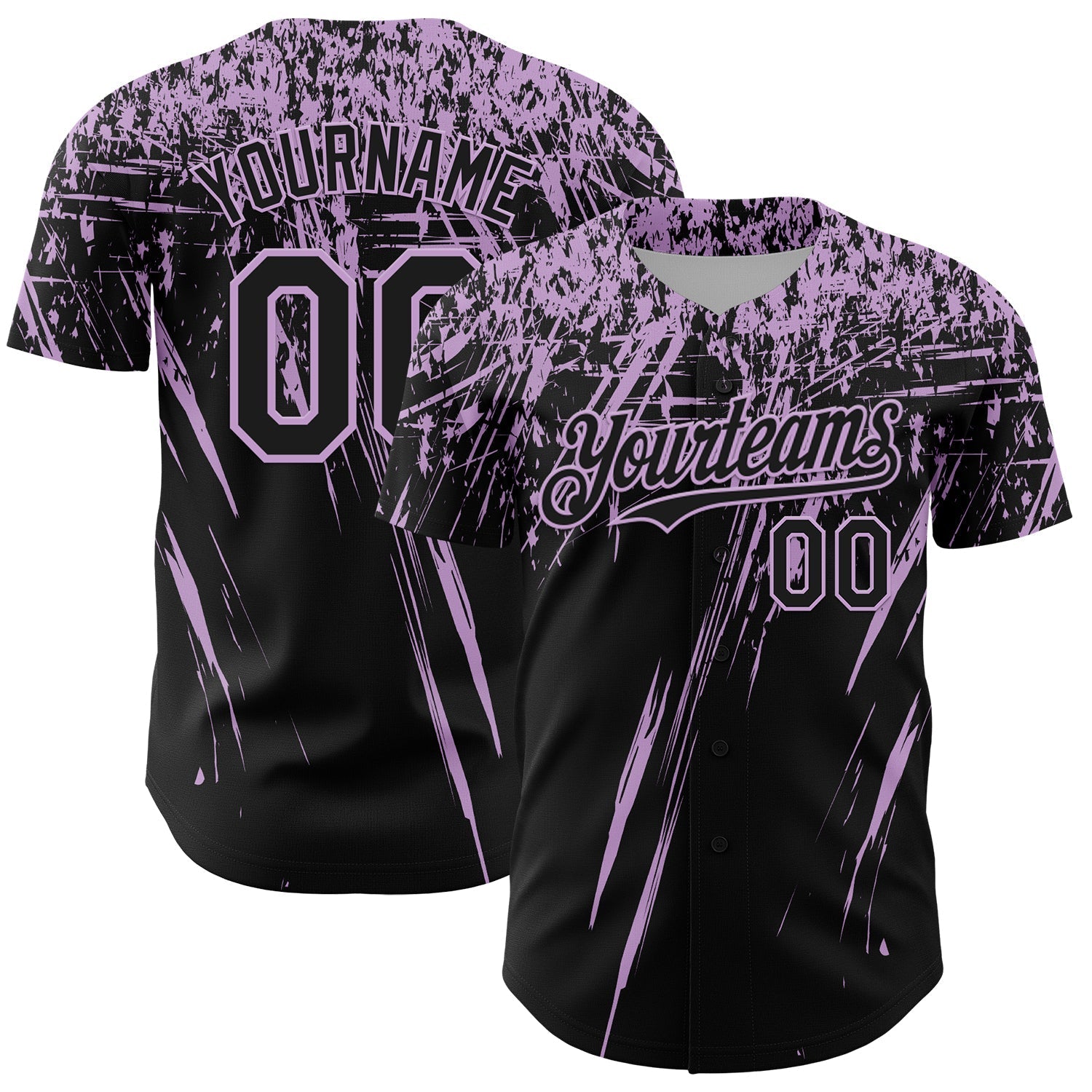 Custom Black Light Purple Distressed Scratch Brush Stroke Authentic Baseball Jersey baseball jersey product view 1