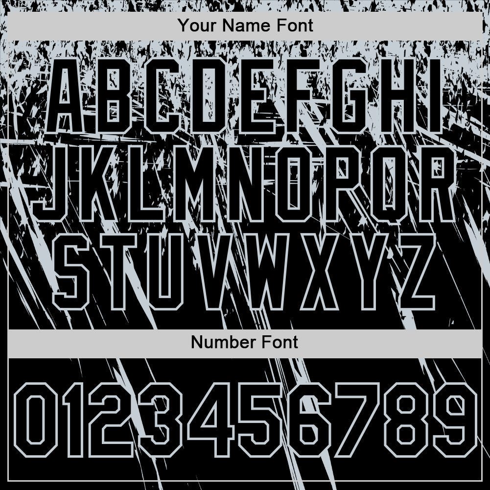 Custom Black Silver Distressed Scratch Brush Stroke Authentic Baseball Jersey baseball jersey product view 5