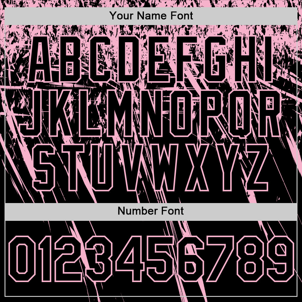 Custom Black Light Pink Distressed Scratch Brush Stroke Authentic Baseball Jersey baseball jersey product view 5